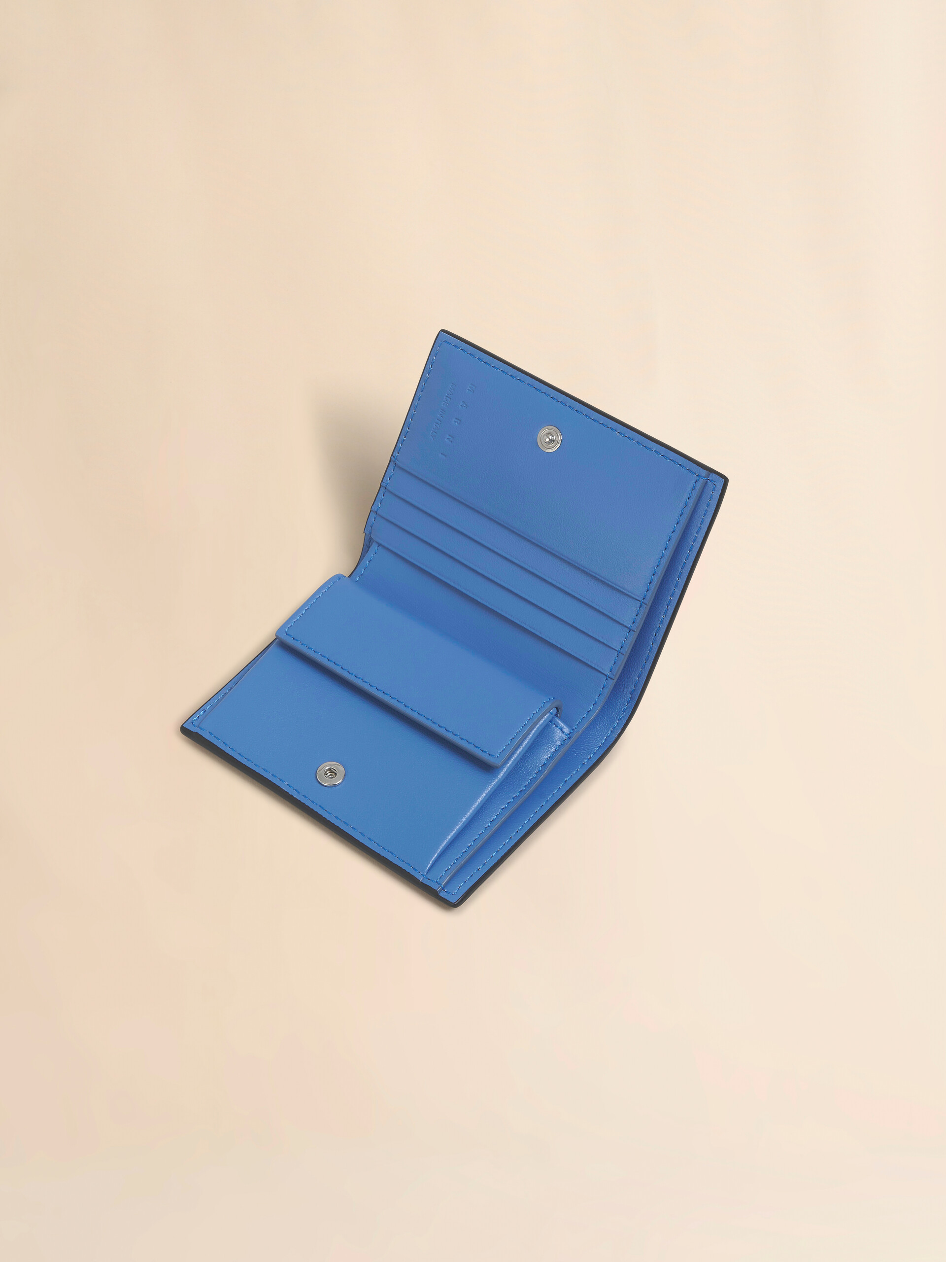 Brown leather bifold wallet with Marni Mending embroidery - Wallets - Image 4