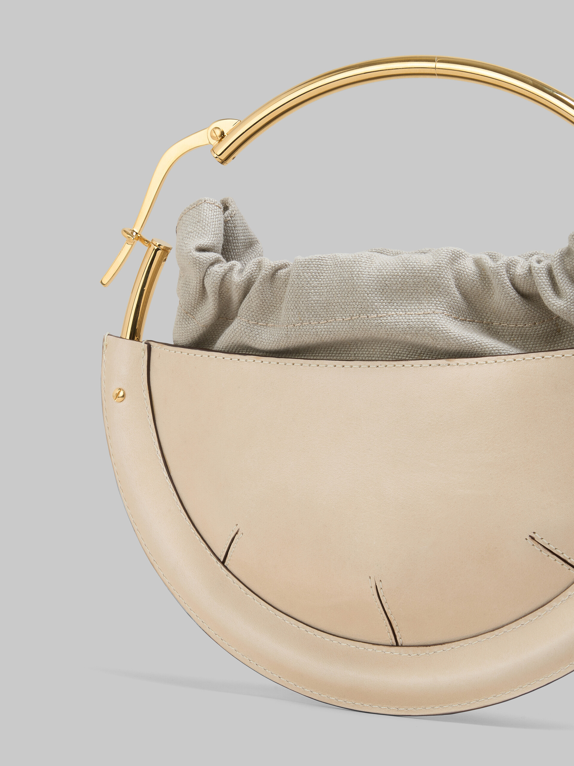 Beige leather small Tunnel hobo bag Marni