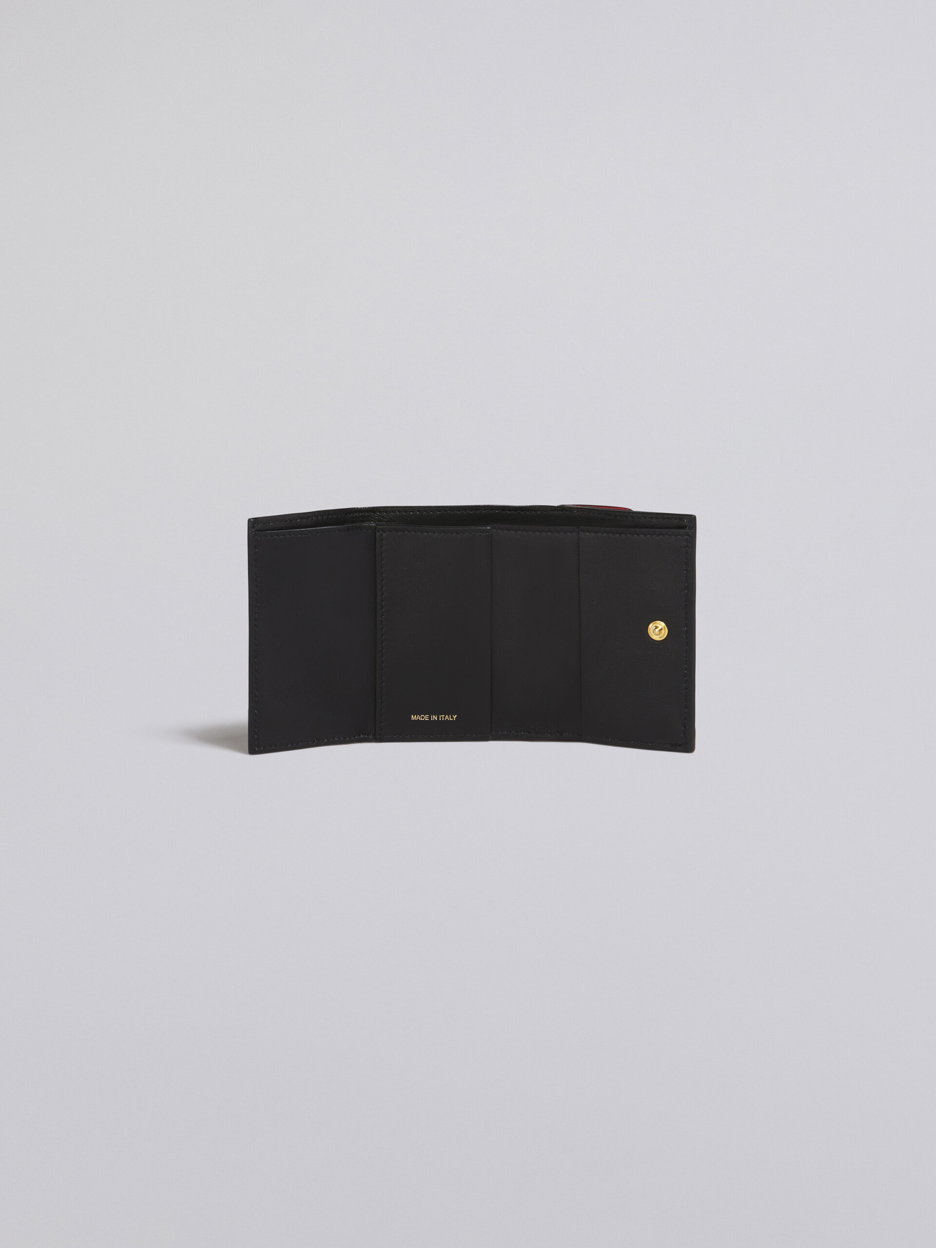 Tri-fold wallet in tri-coloured saffiano leather - Wallets - Image 2