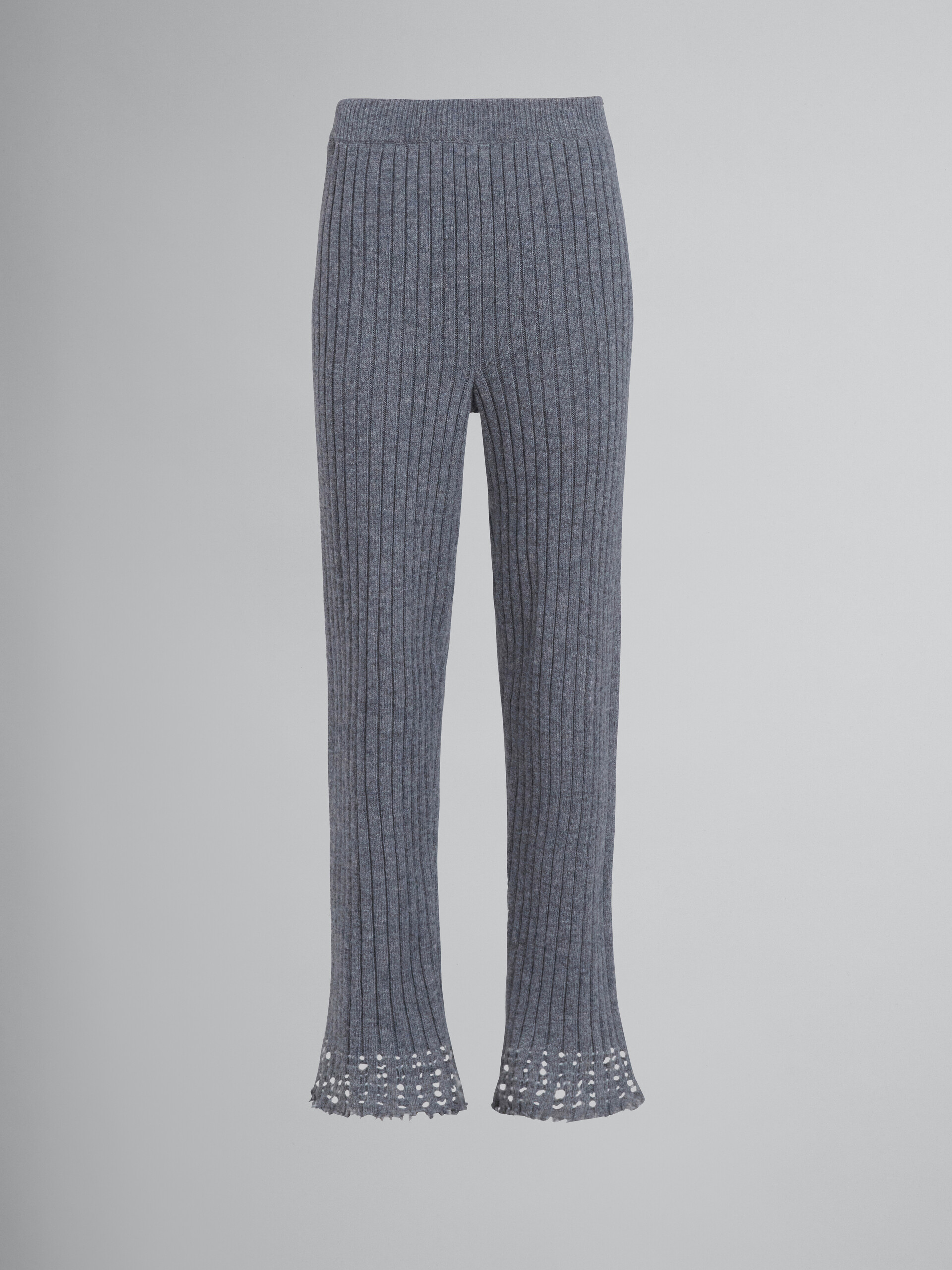 Grey knitted wool leggings - Pants - Image 1