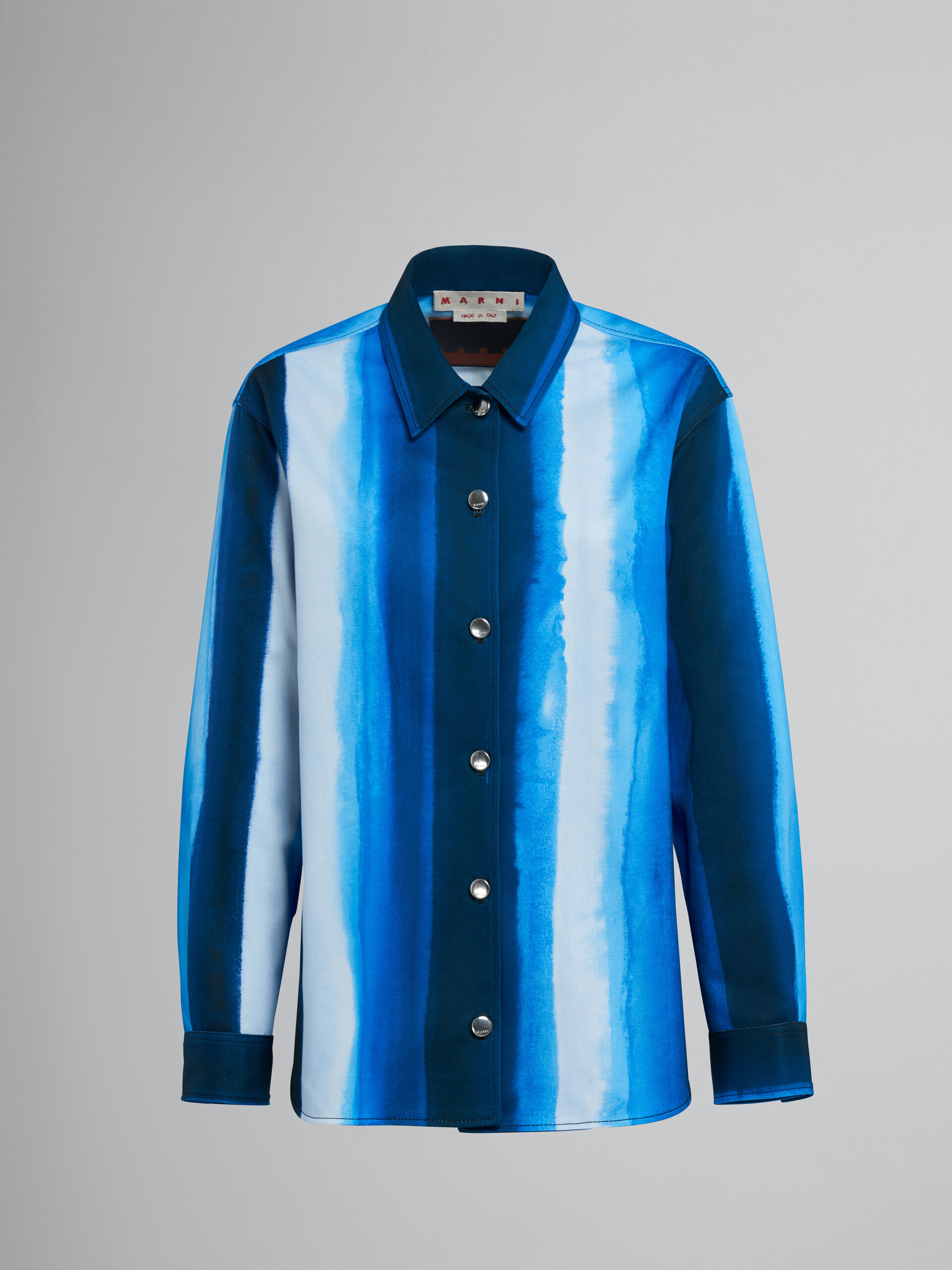 Waterfall Stripe print cotton drill shirt - Shirts - Image 1