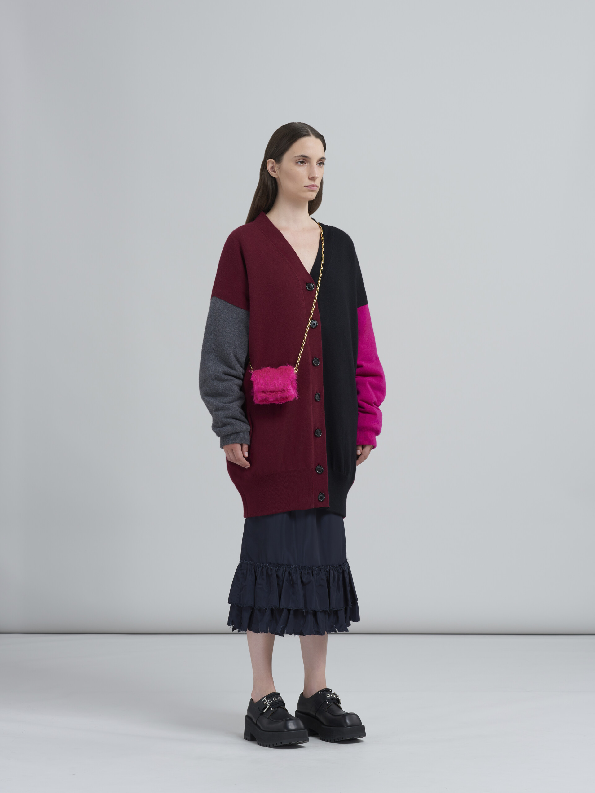 Cardigan imbottito in lana leggera e cashmere a blocchi di colore - Giacche - Image 6
