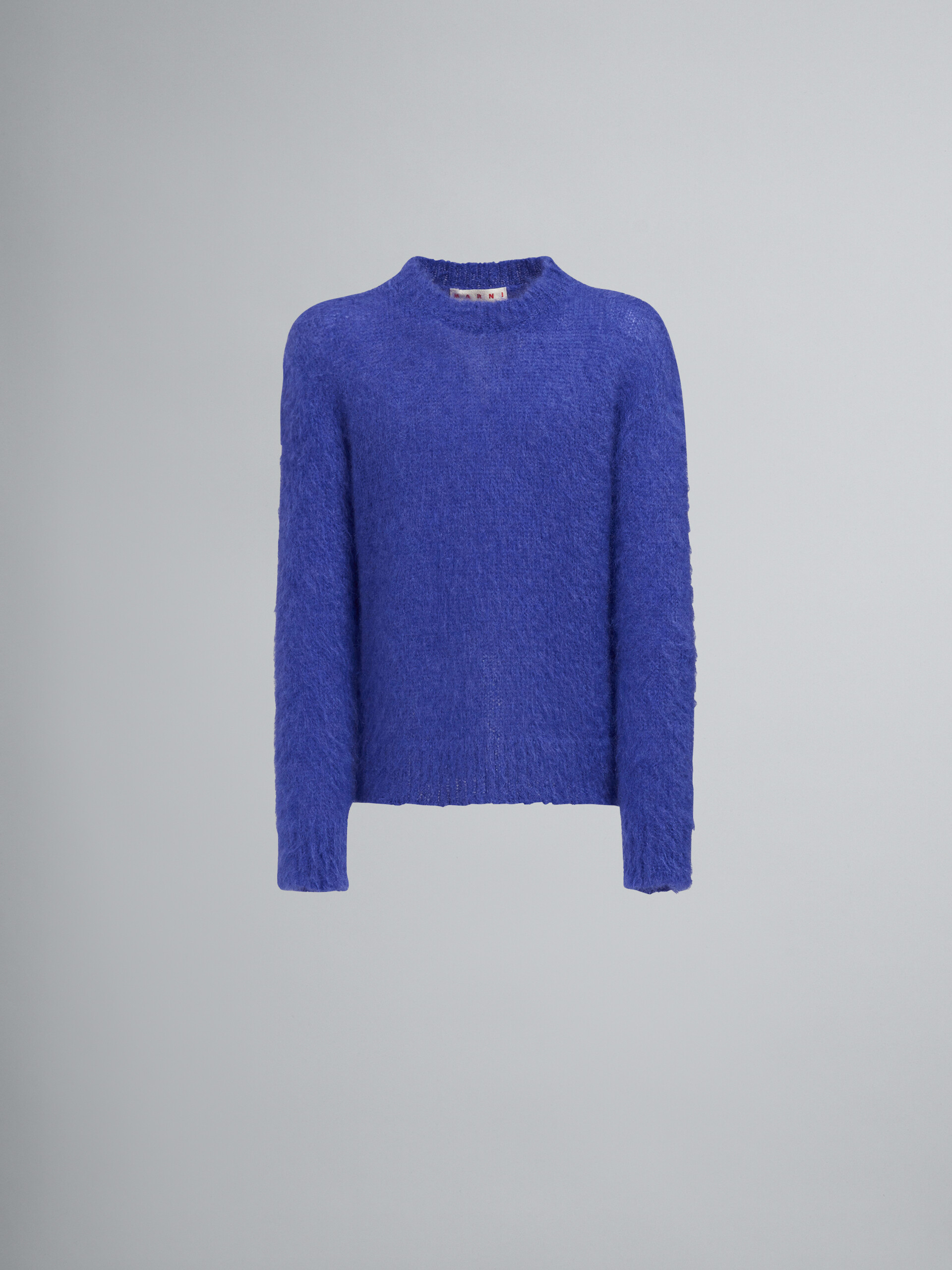 모헤어 및 울 크루넥 크롭 스웨터 - Pullovers - Image 1