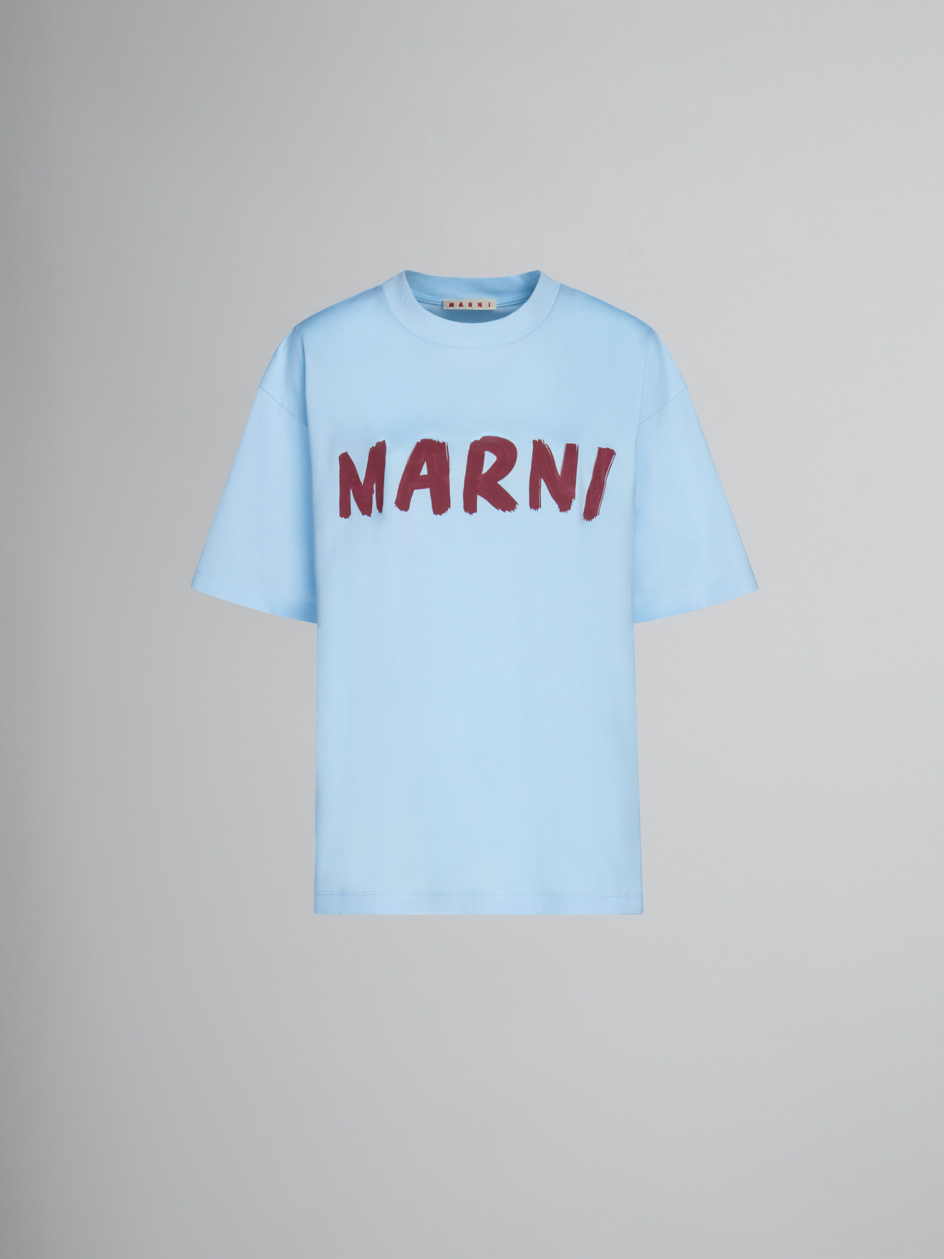 Long sleeves jersey T-shirt with Marni logo White organic cotton T 