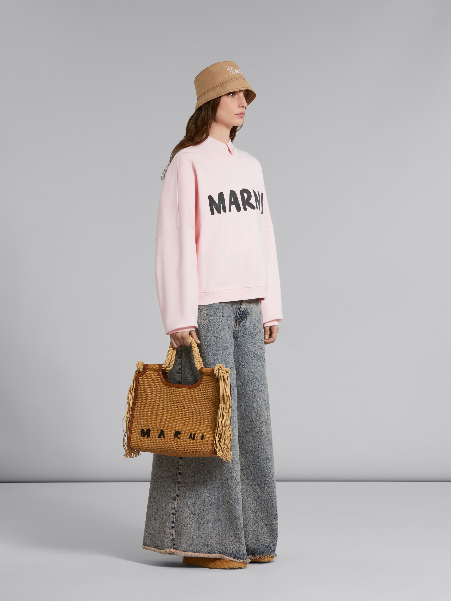Pink bio cotton sweatshirt with Marni print - Sweaters - Image 5
