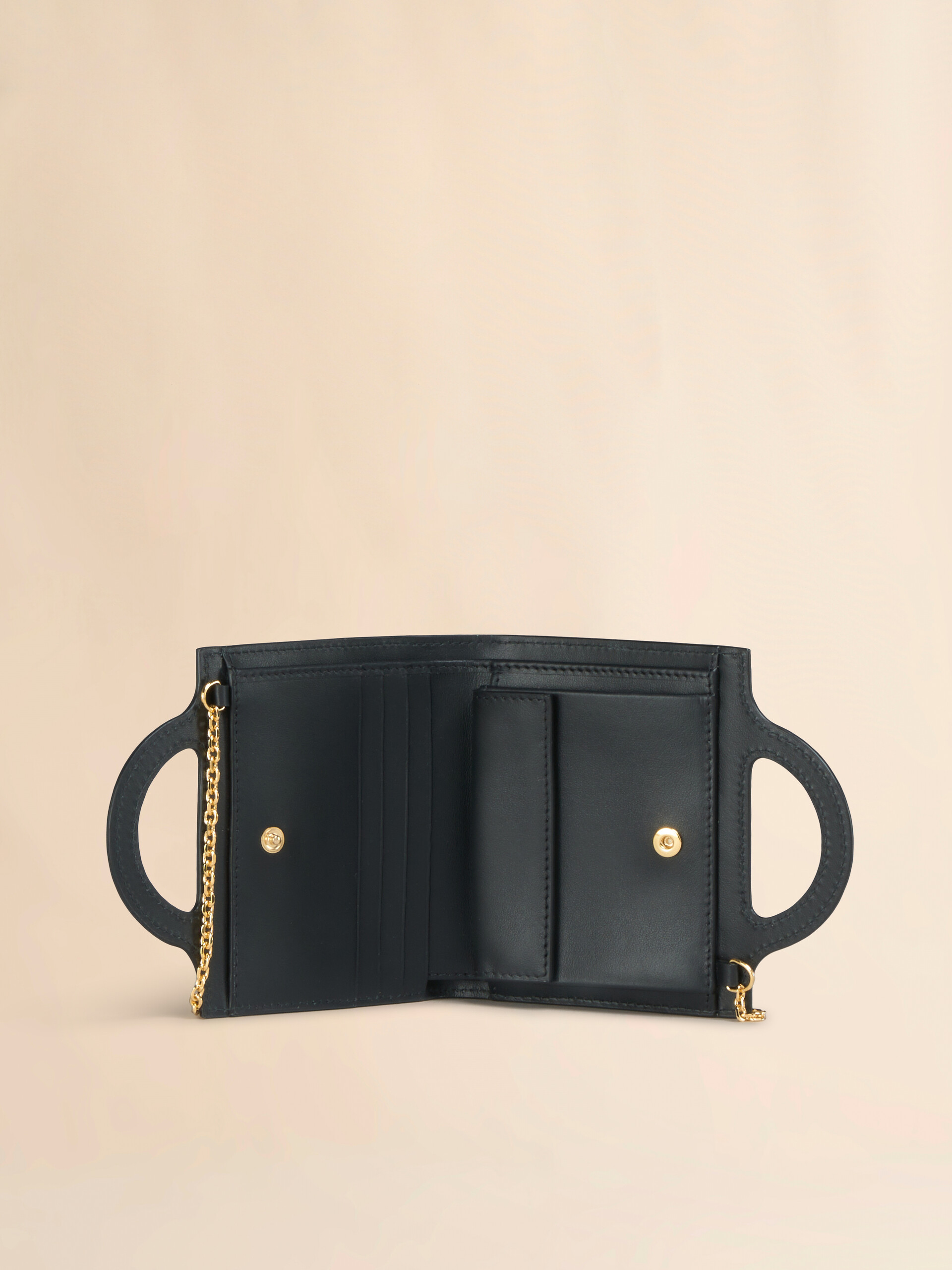 Brown leather Tropicalia wallet with chain strap - Wallets - Image 2