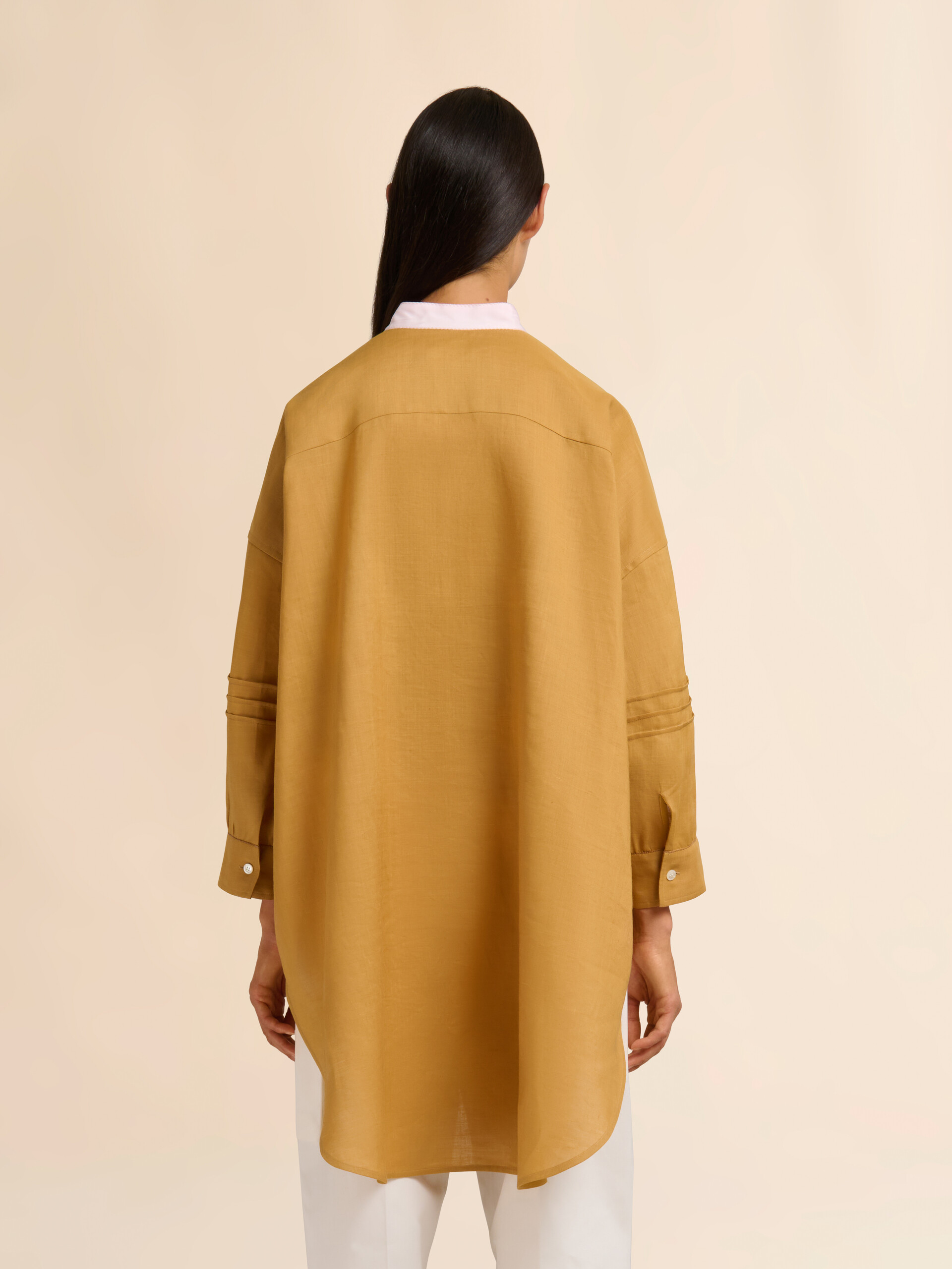 イエロー オーガンジーラミー タイネック付きシャツ - シャツ - Image 3