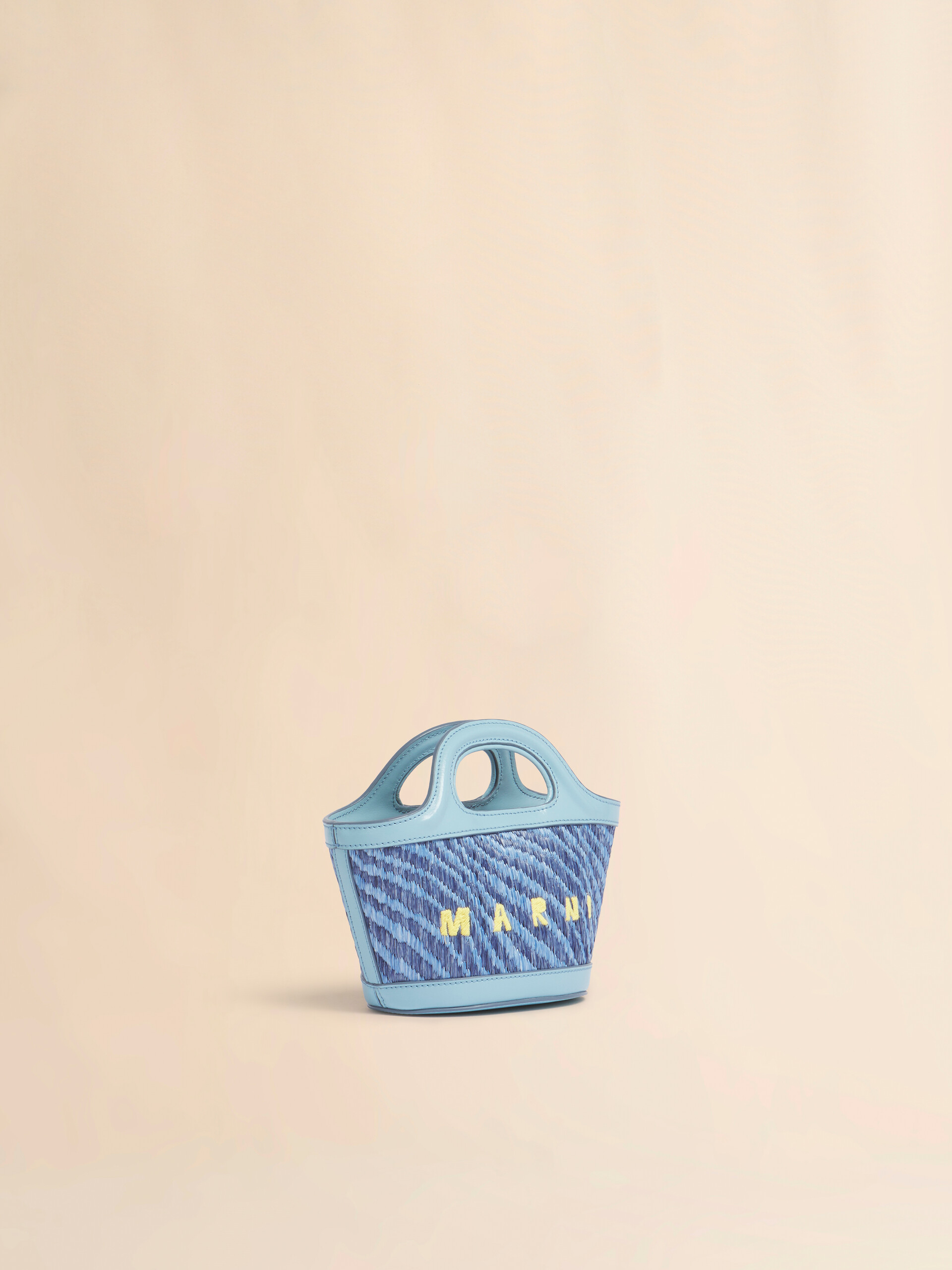 Blue wavy raffia-effect Tropicalia micro bag - Handbag - Image 6