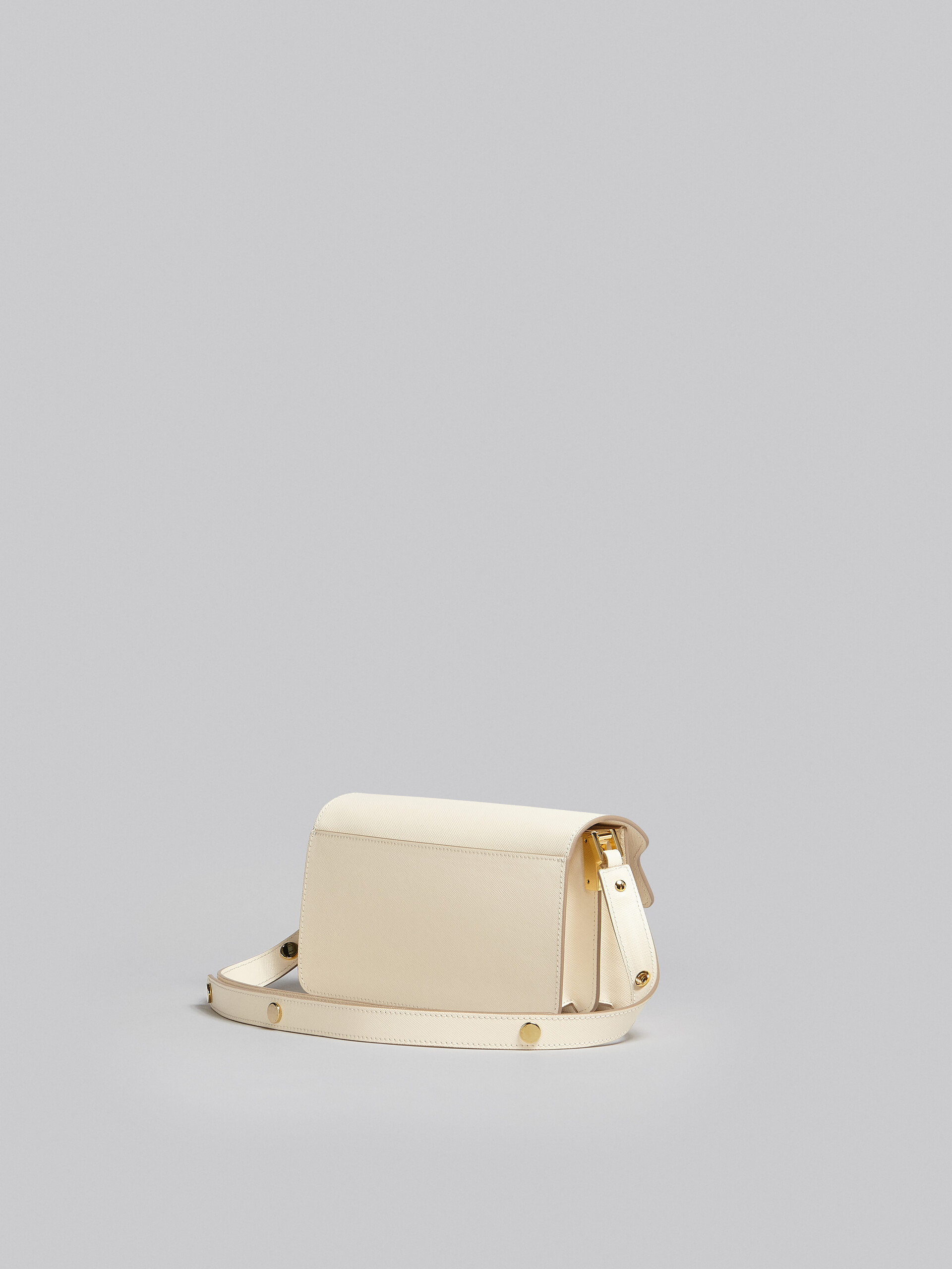 Trunk Bag E/W in white saffiano leather - Shoulder Bags - Image 3