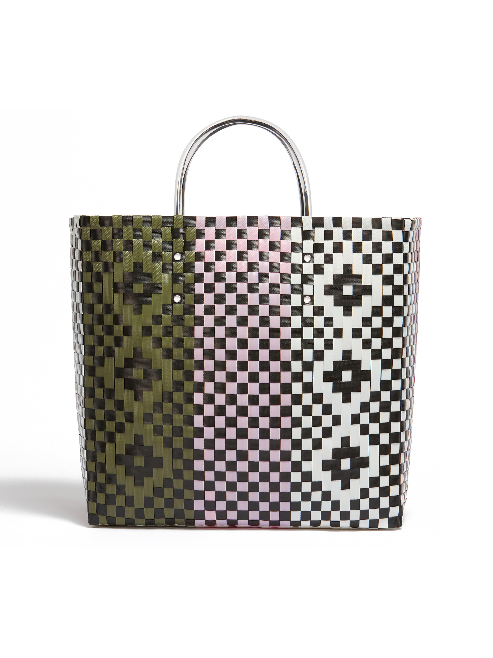 Red rhombus MARNI MARKET LARGE BASKET bag - Shopping Bags - Image 3