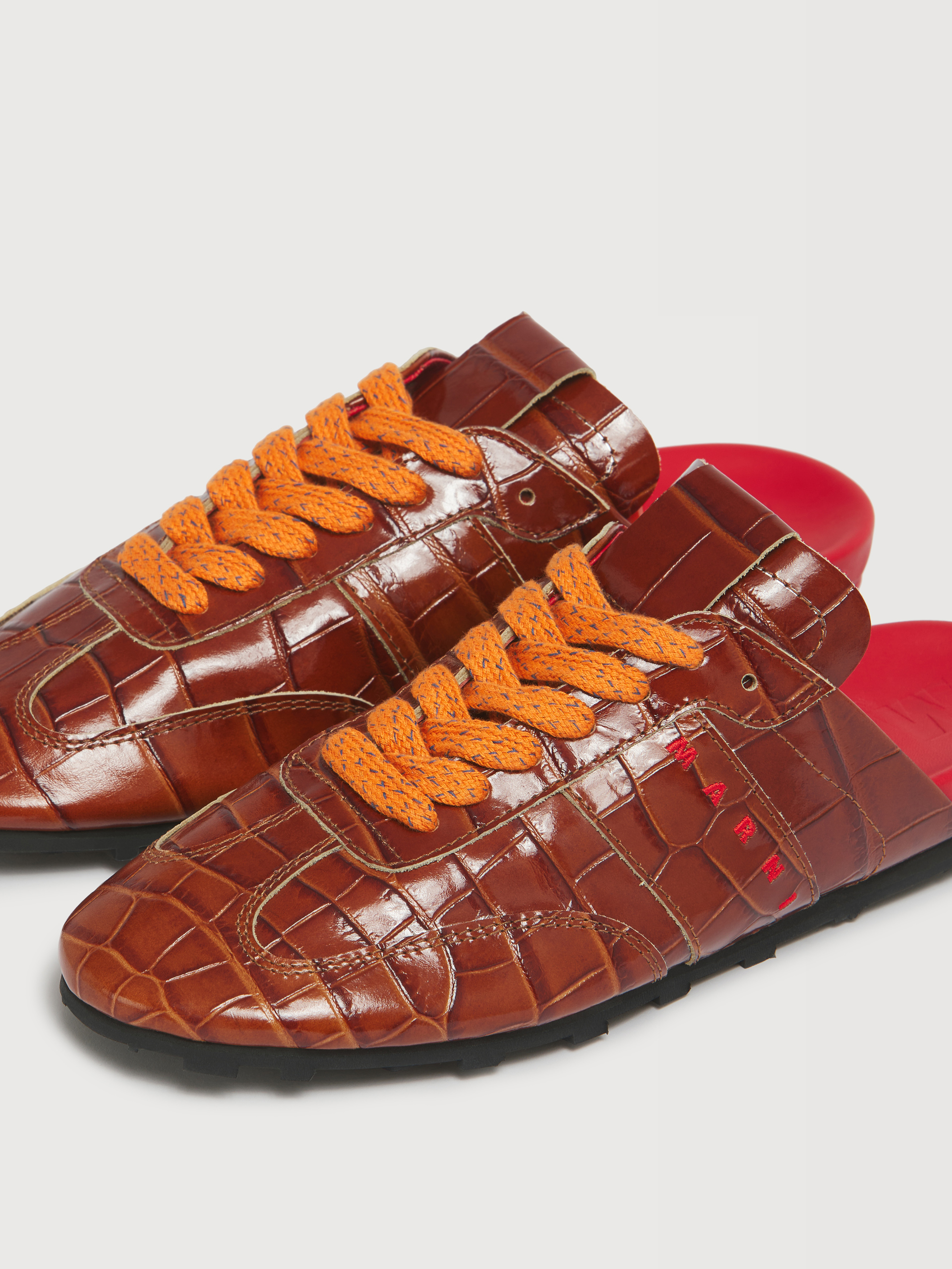 Brown croc-effect leather Softy Soccer slip-on sneaker - Sneakers - Image 5