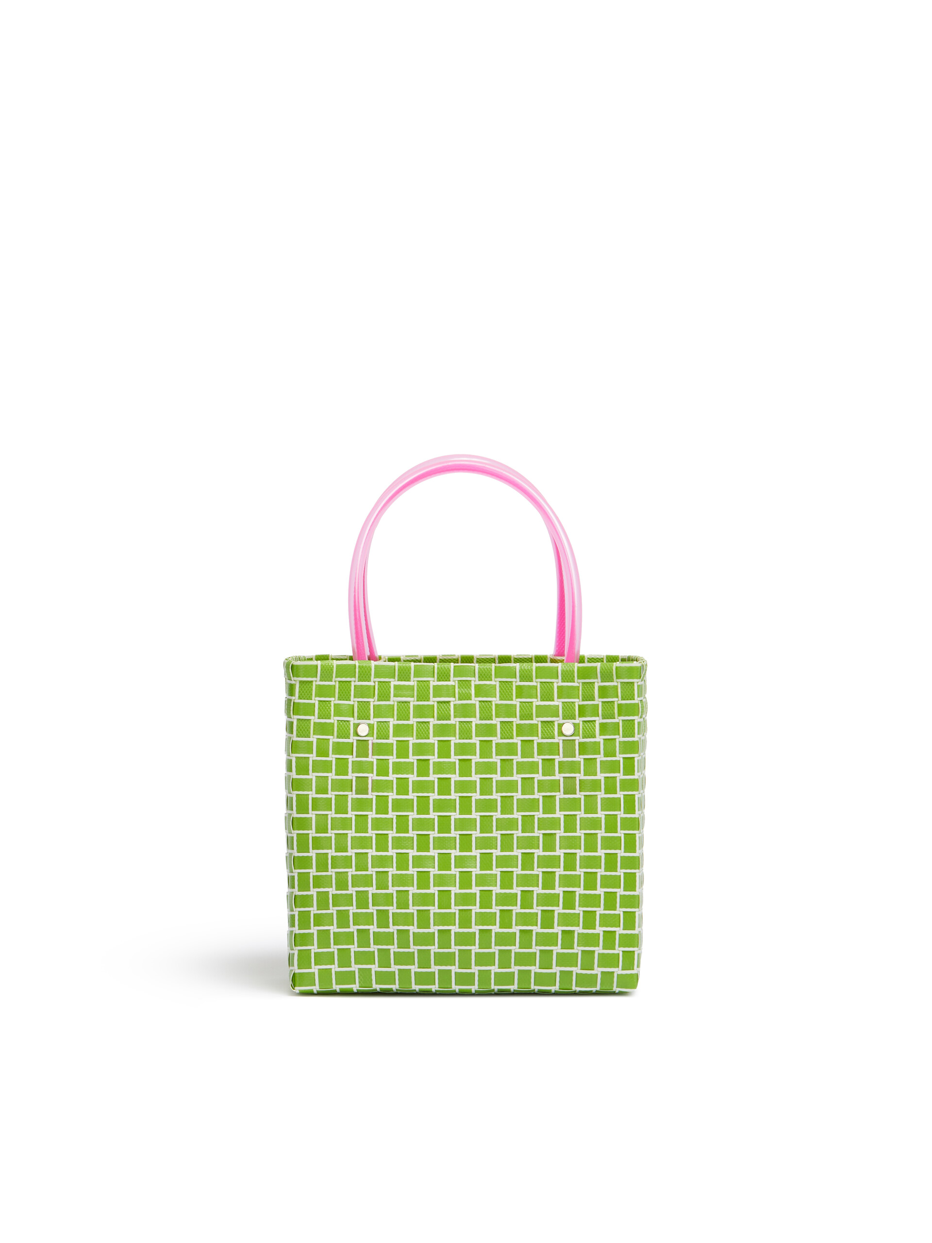 Green MARNI MARKET MINI FLOWER BASKET bag - Shopping Bags - Image 3