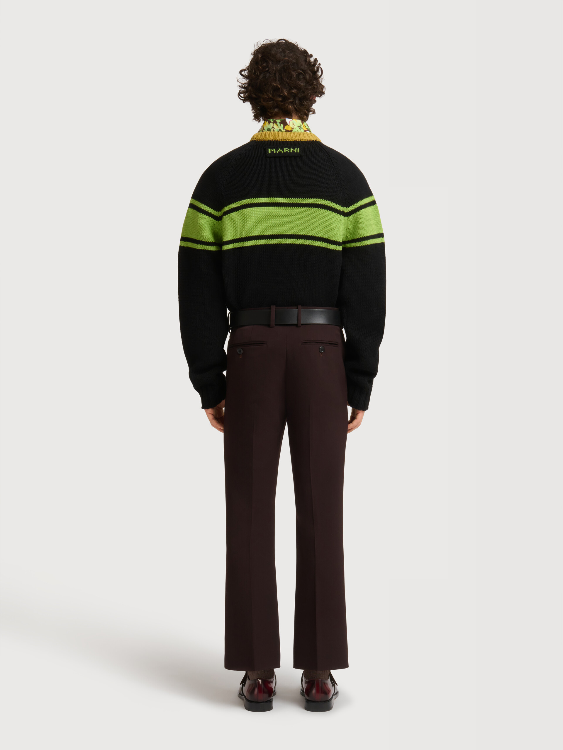 Brown regimental wool trousers - Pants - Image 4