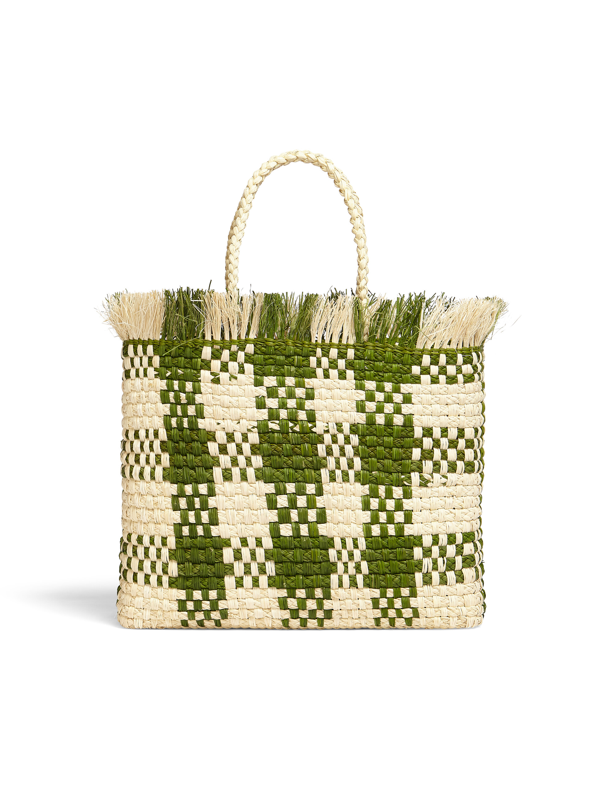 MARNI MARKET medium bag in green natural fiber - Shopping Bags - Image 3