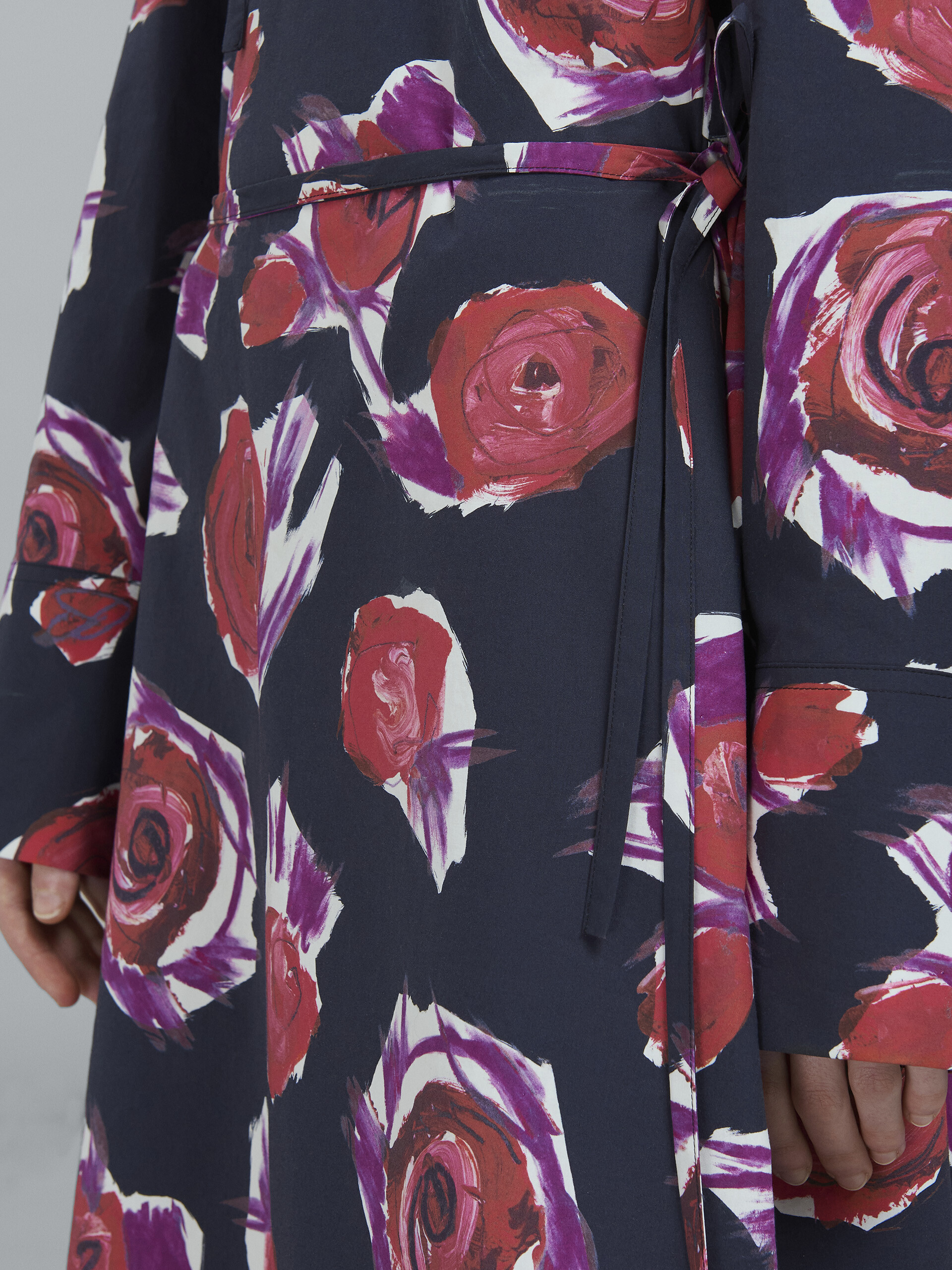Spinning Roses print poplin chemisier dress - Dresses - Image 5