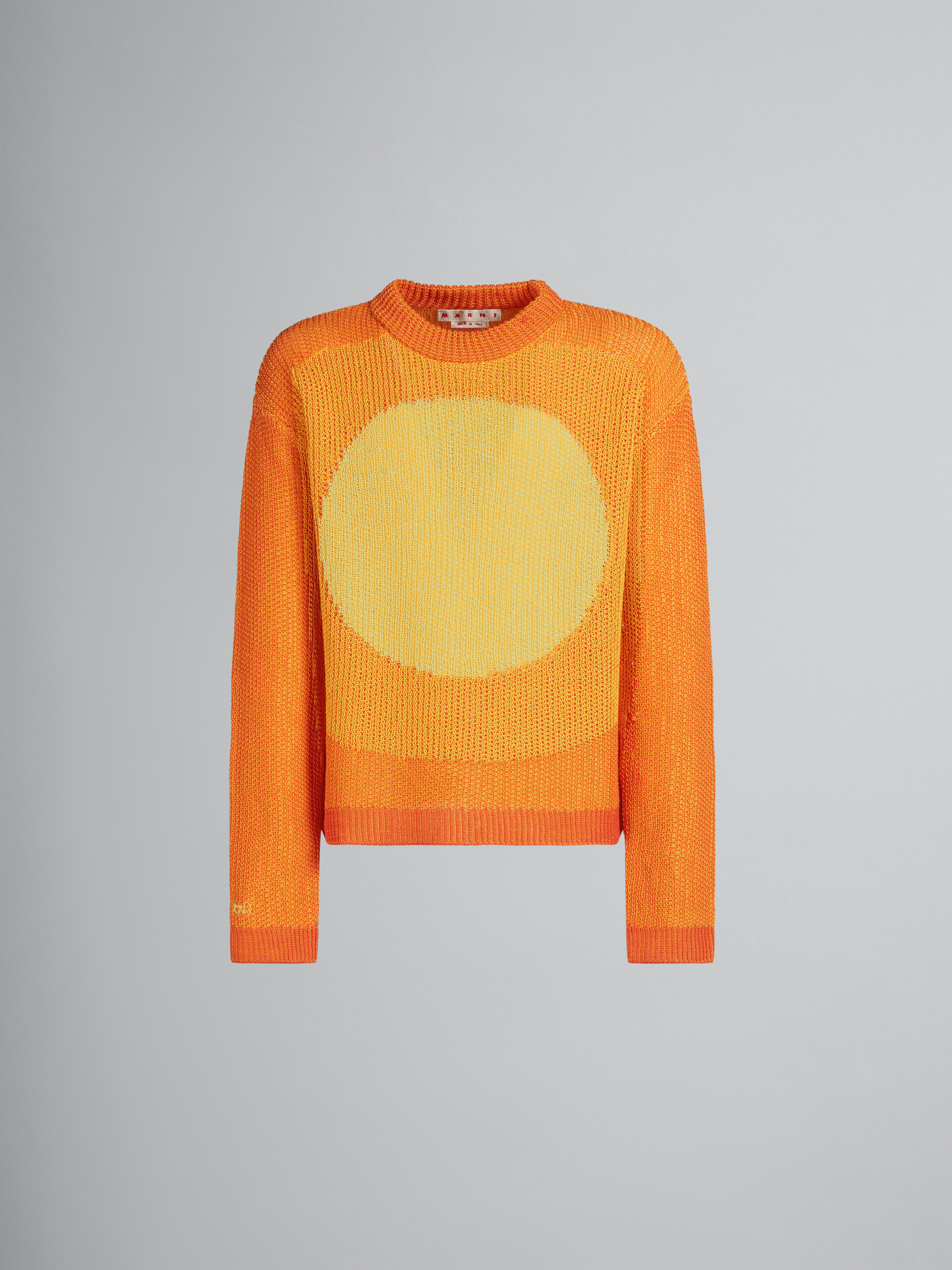 Orange jumper with circle inlay - Pullovers - Image 1