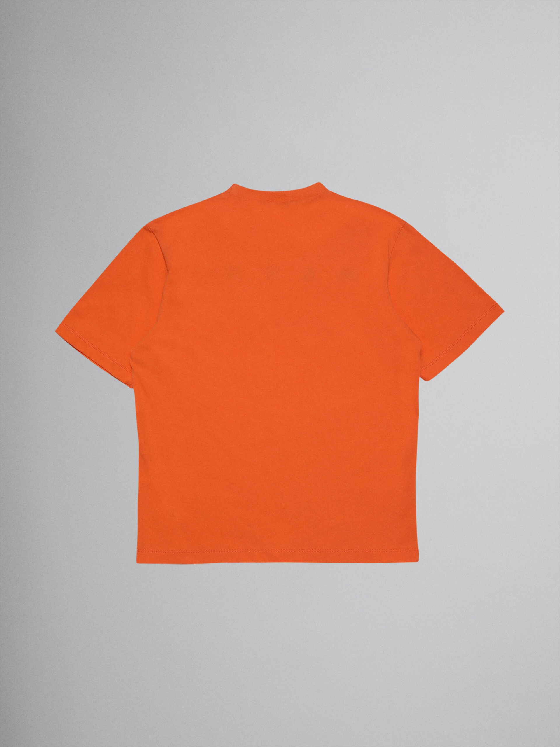 T-shirt logo in jersey di cotone arancio - T-shirt - Image 2