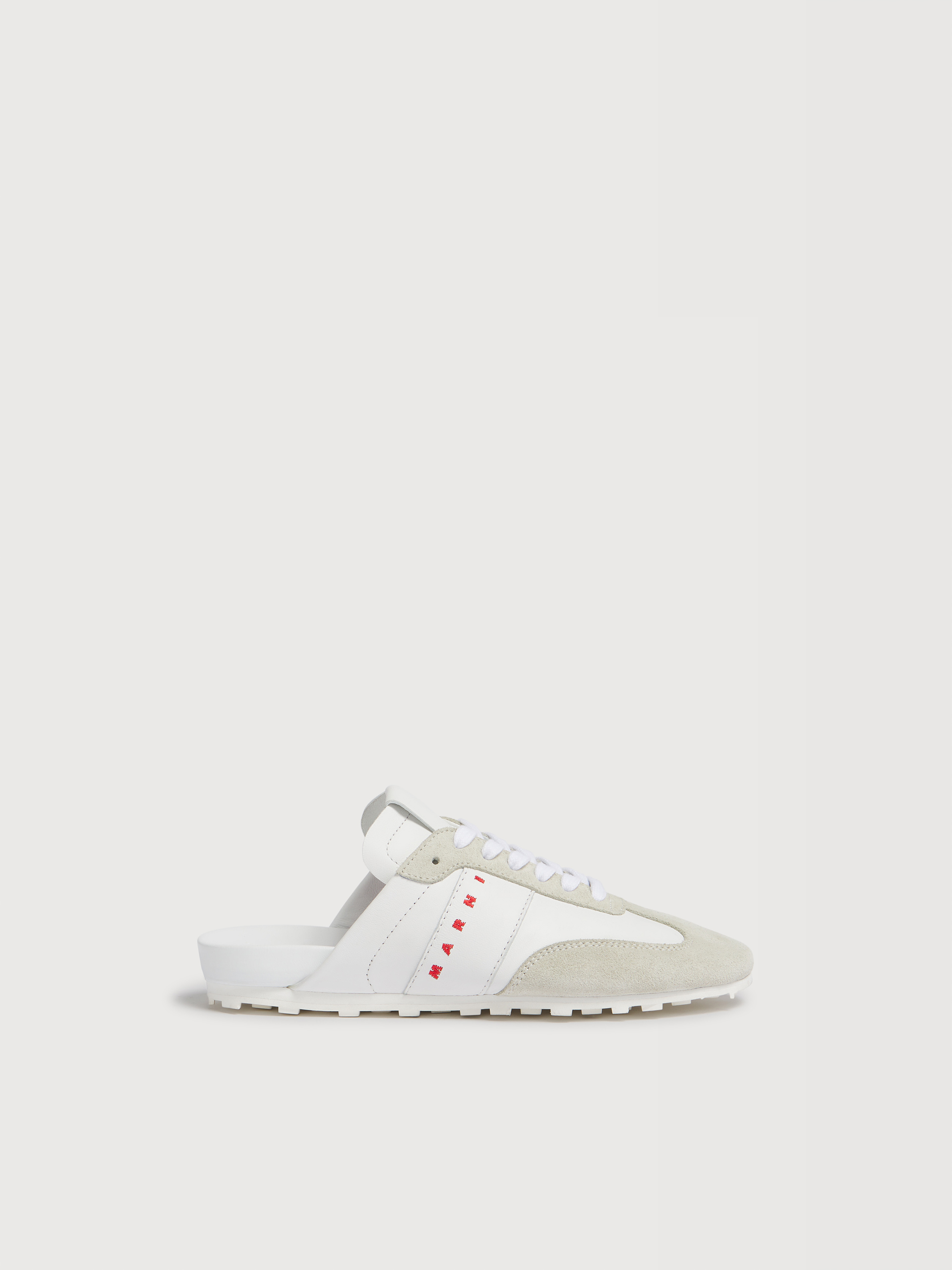 White nappa leather and suede Softy Soccer slip-on sneaker - Sneakers - Image 1