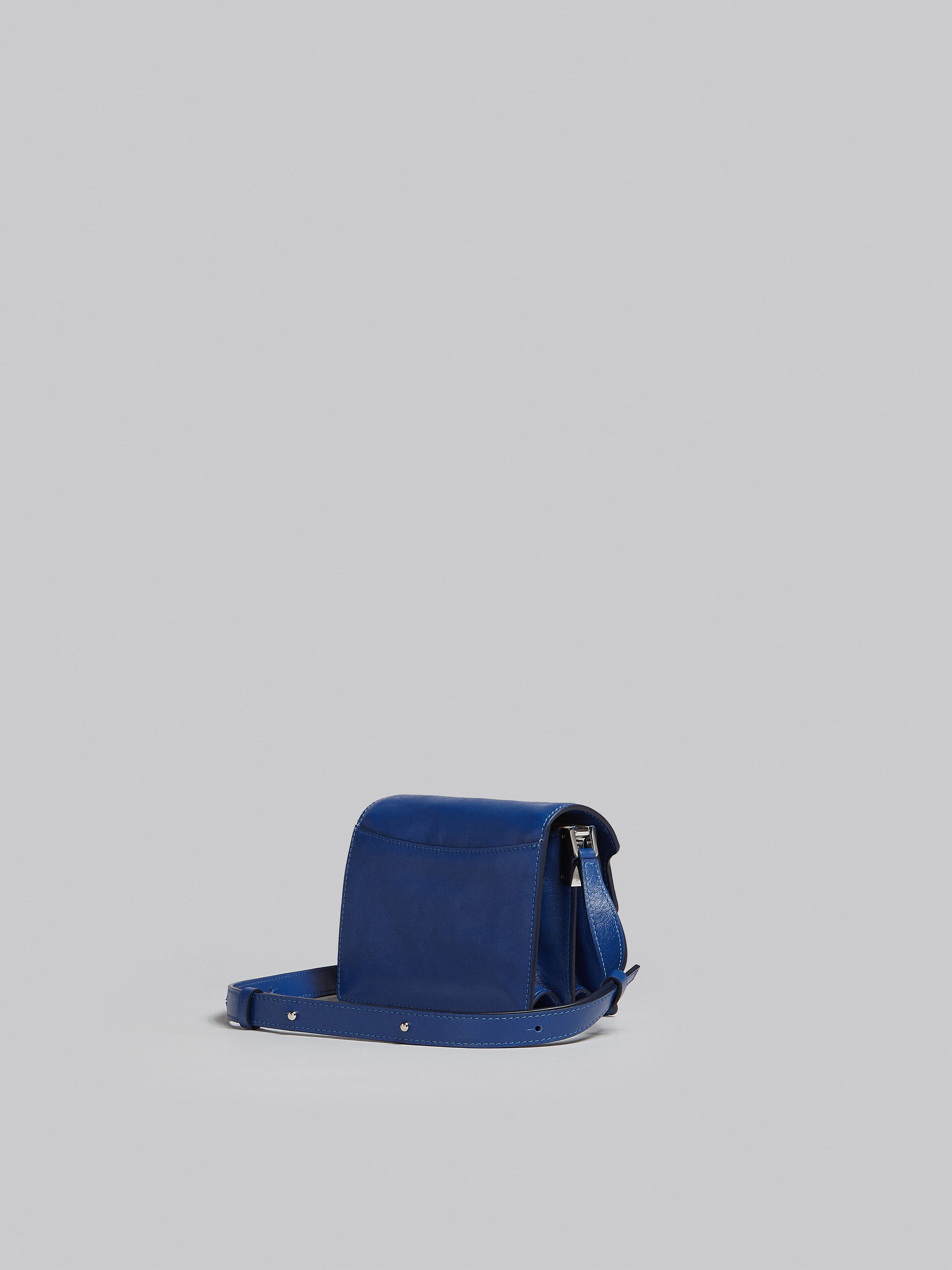 Trunk Soft Mini Bag in blue leather - Shoulder Bags - Image 3