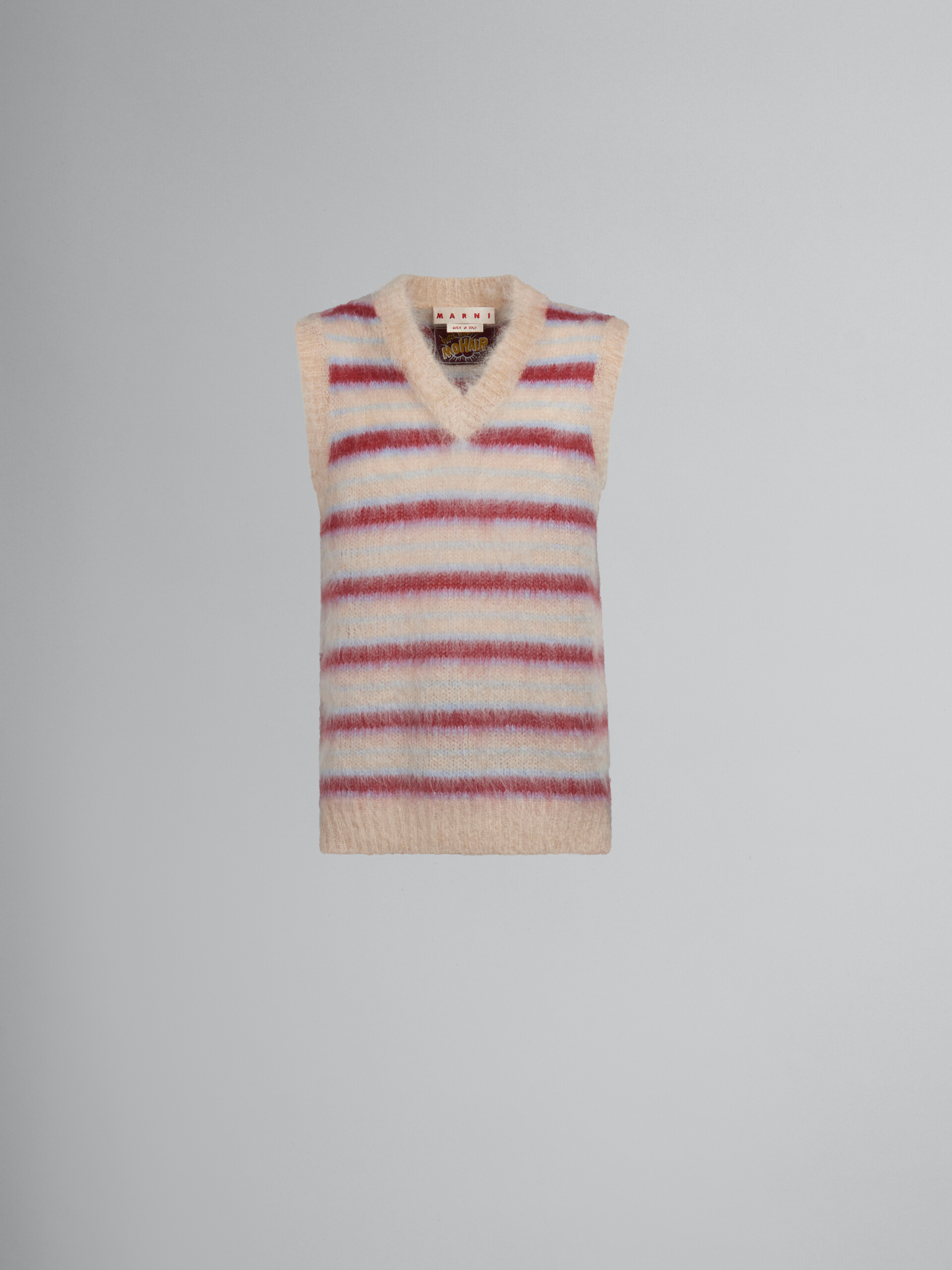 Cream striped mohair vest - Pullovers - Image 1