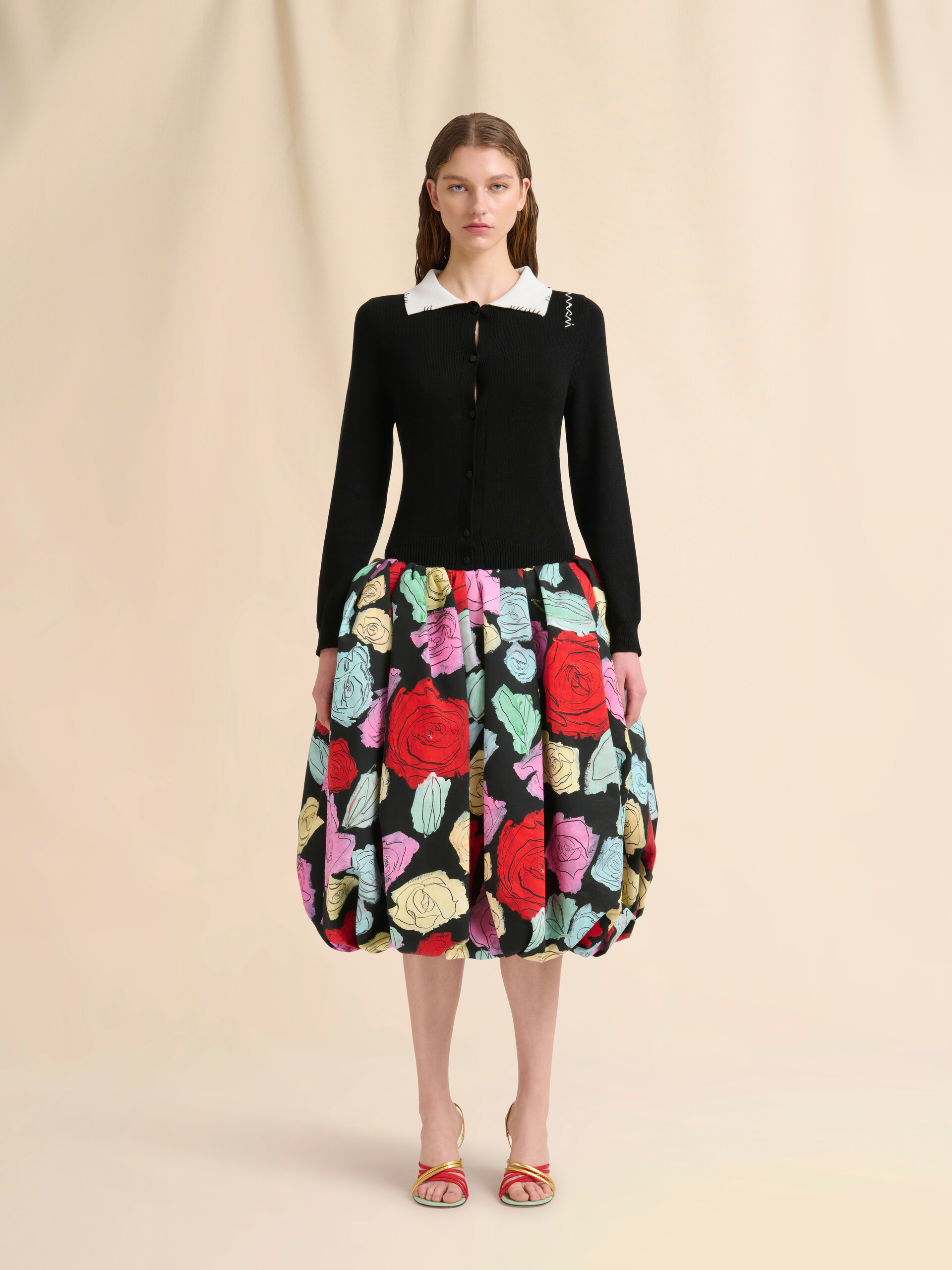 Black cotton cardigan with Marni Mending - Pullovers - Image 2
