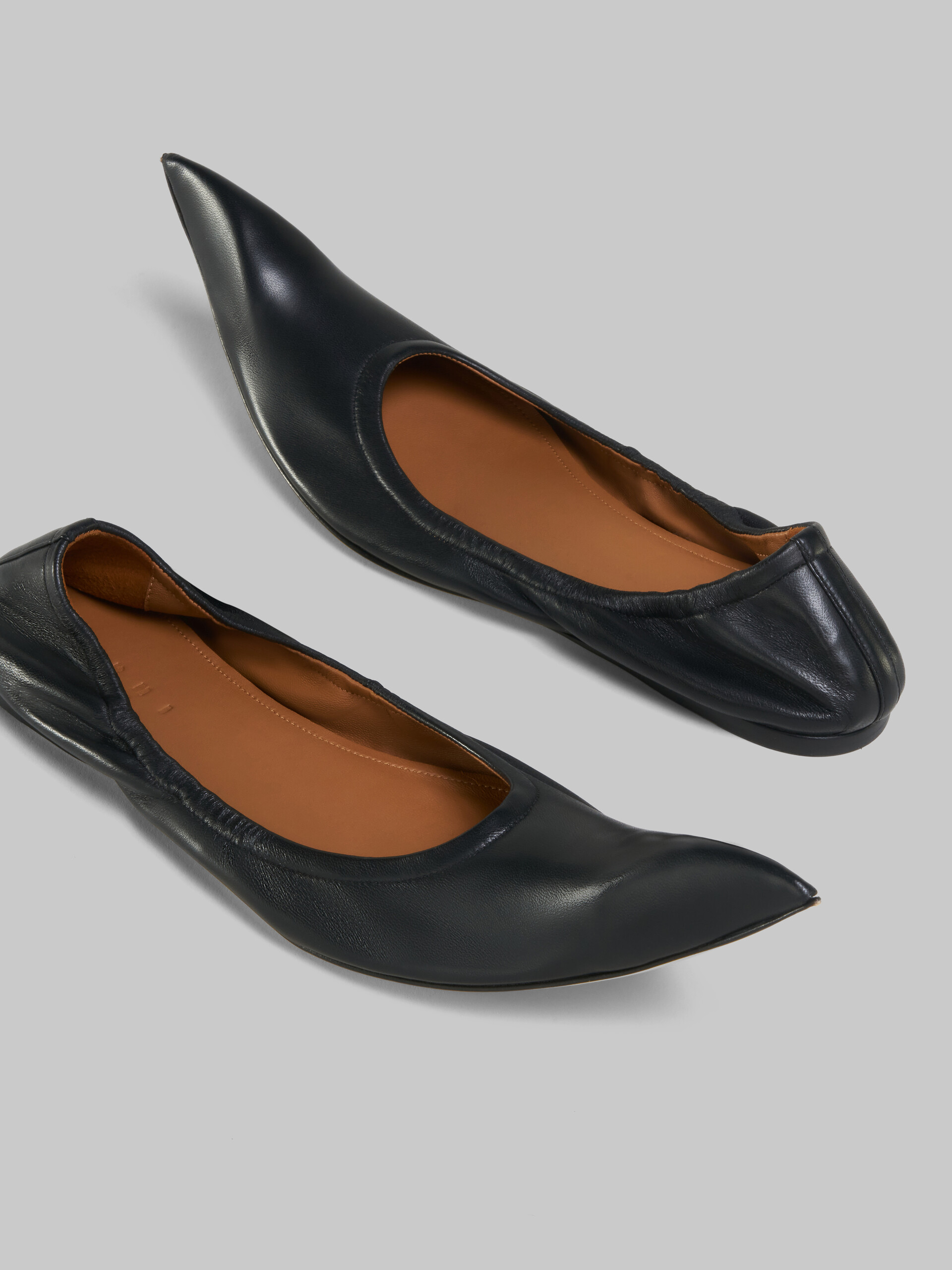 Black nappa pointed-toe ballet flats - Ballet Shoes - Image 5
