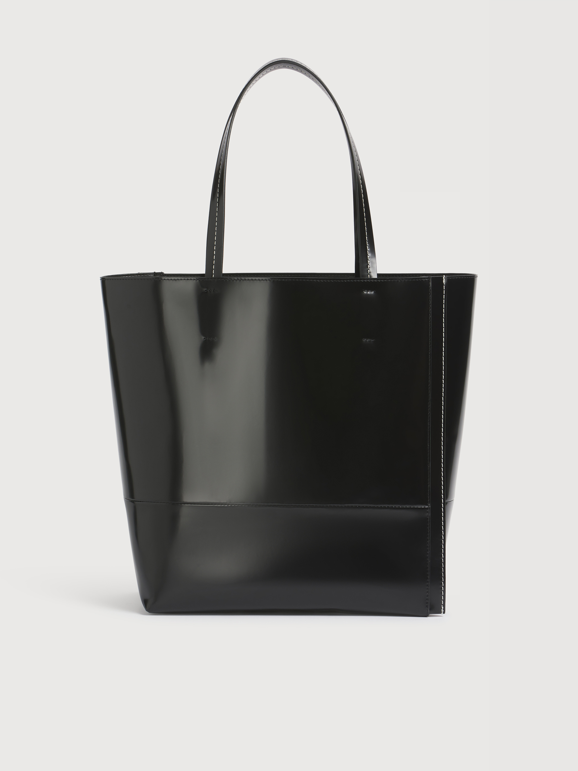 ブラックレザー ラージ Museo Edgeバッグ - ショッピングバッグ - Image 4
