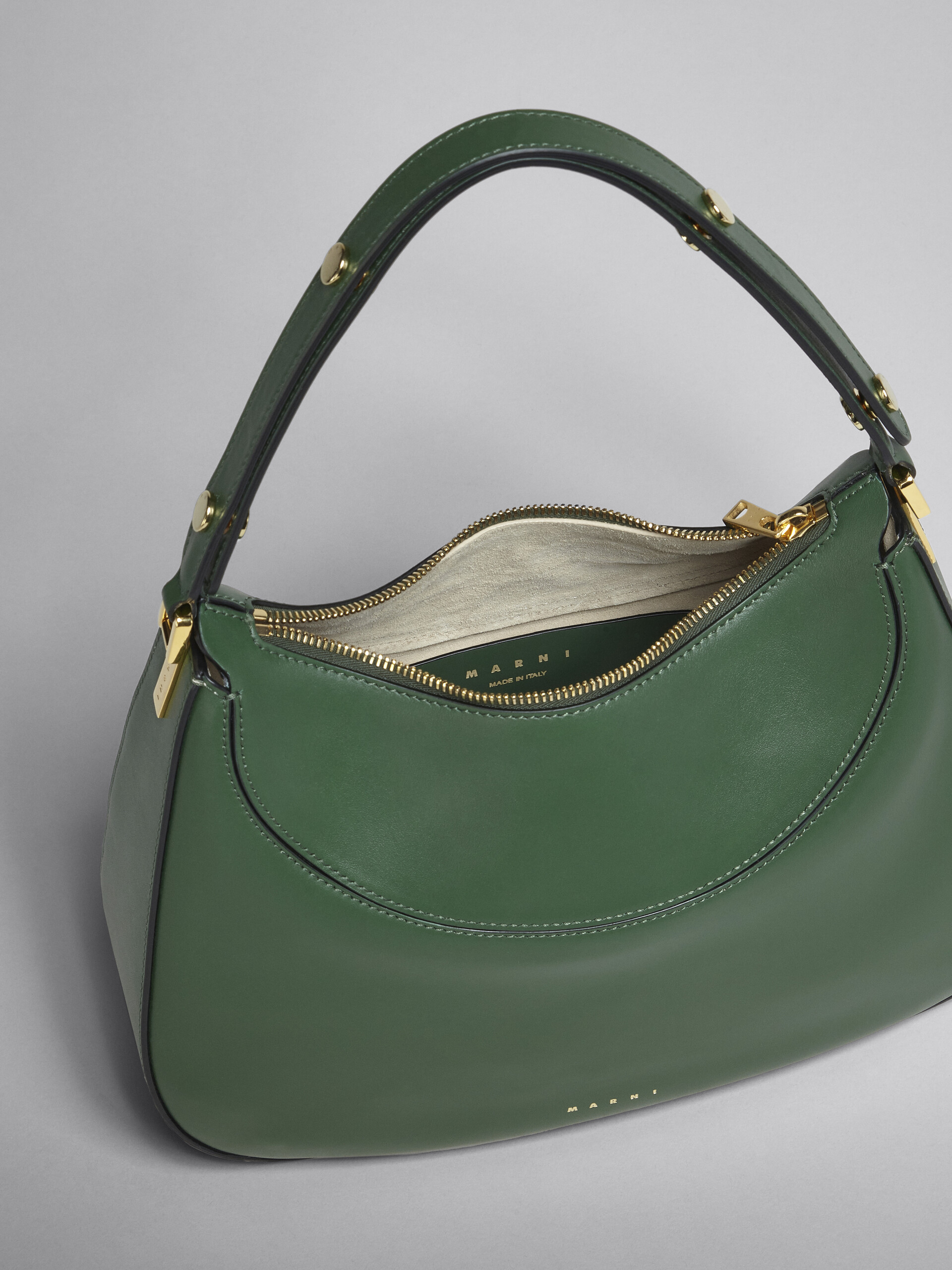 Milano large bag in green leather - Handbag - Image 4