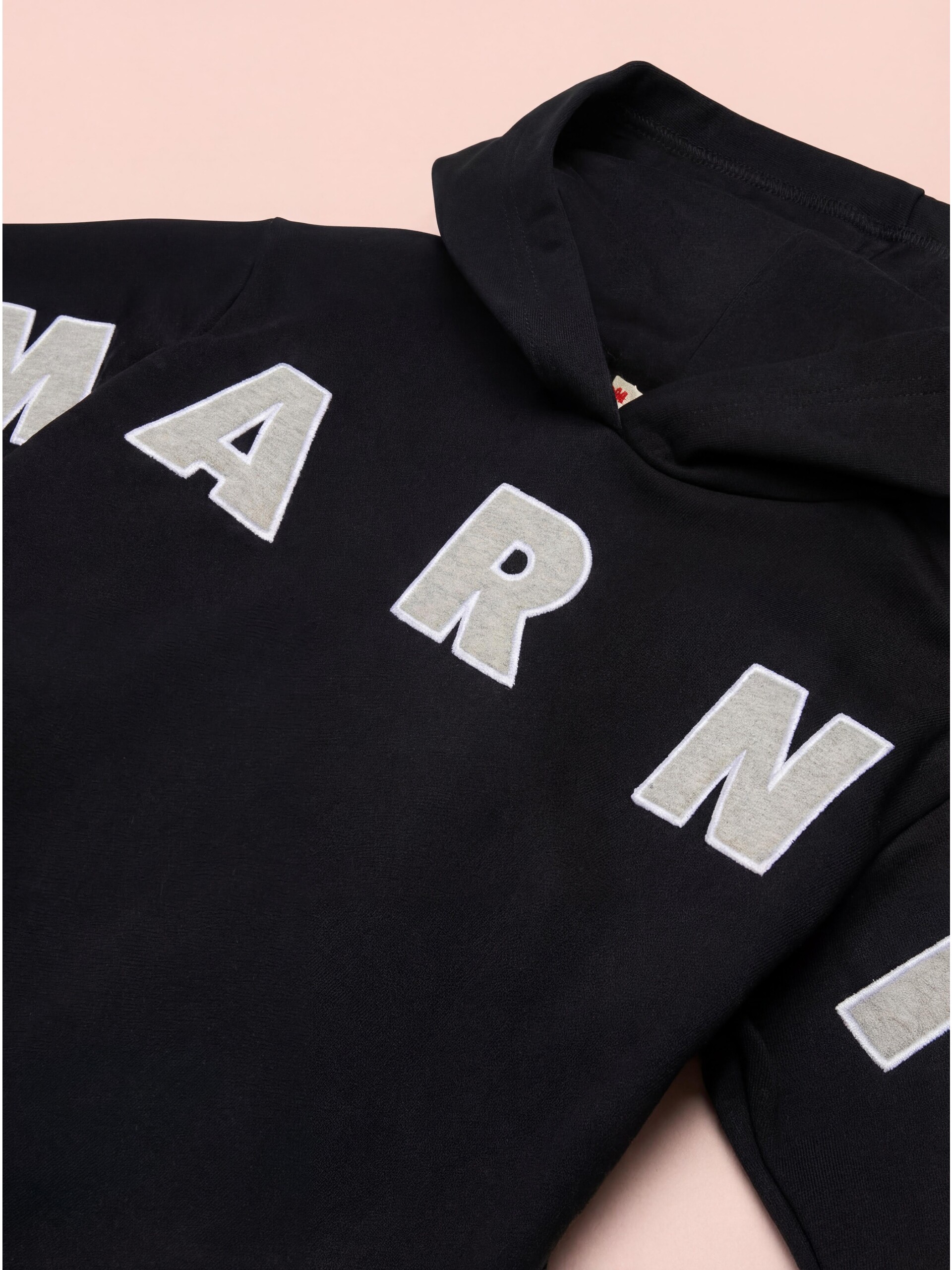 Felpa con cappuccio in cotone grigio con patch Marni - Maglieria - Image 3