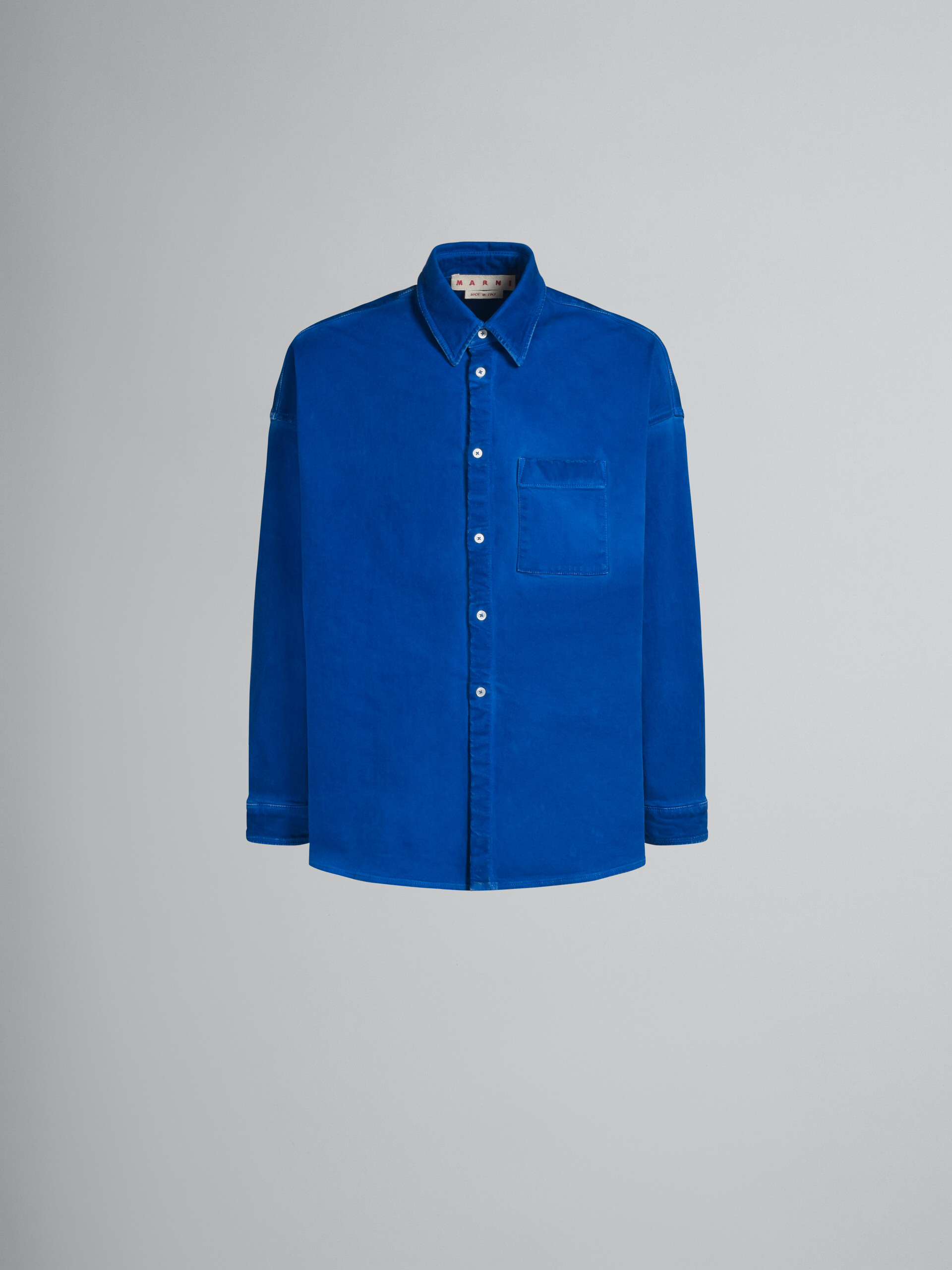 Blue stretch-denim shirt - Shirts - Image 1
