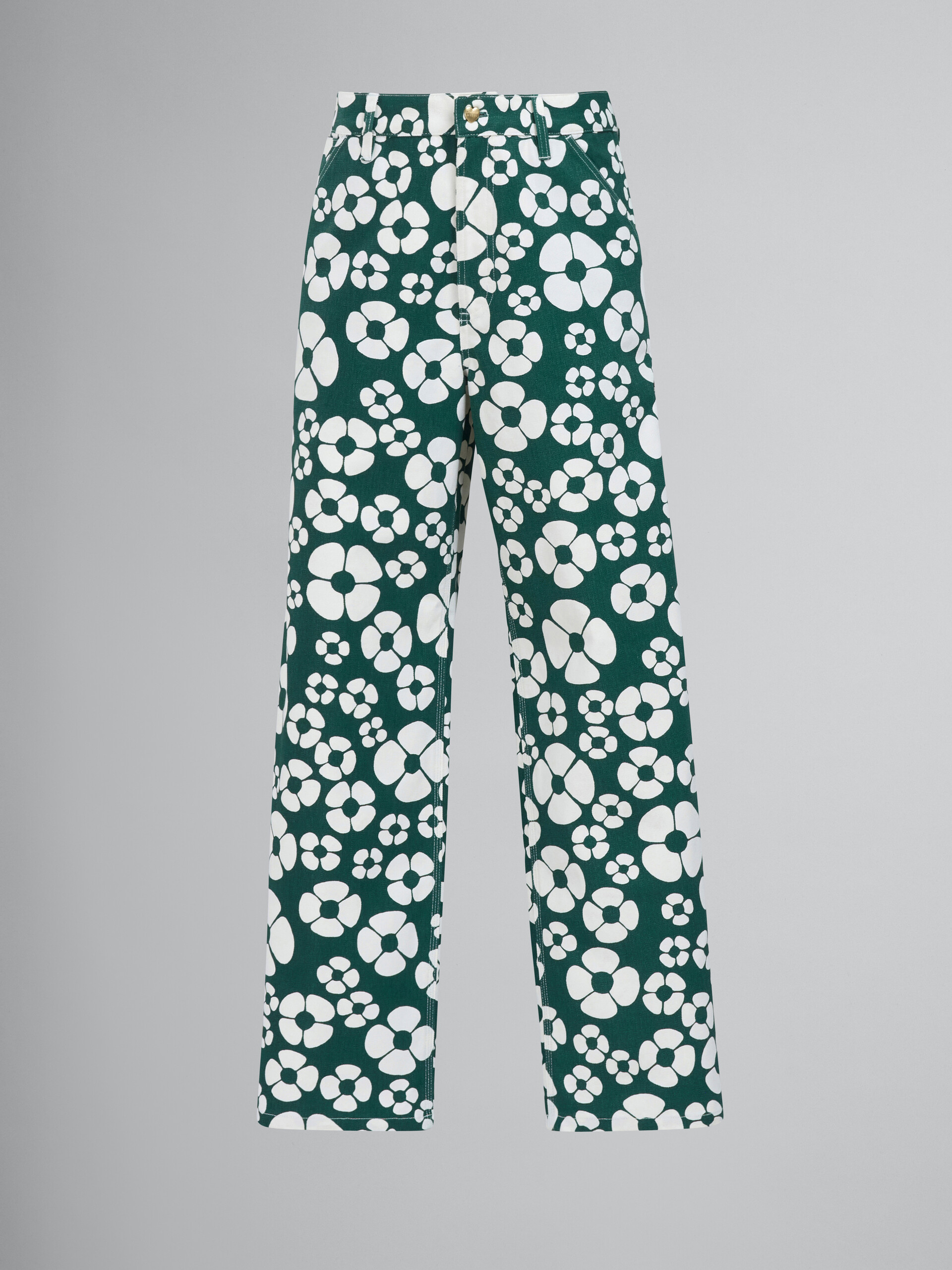 MARNI x CARHARTT WIP - green floral trousers - Pants - Image 1