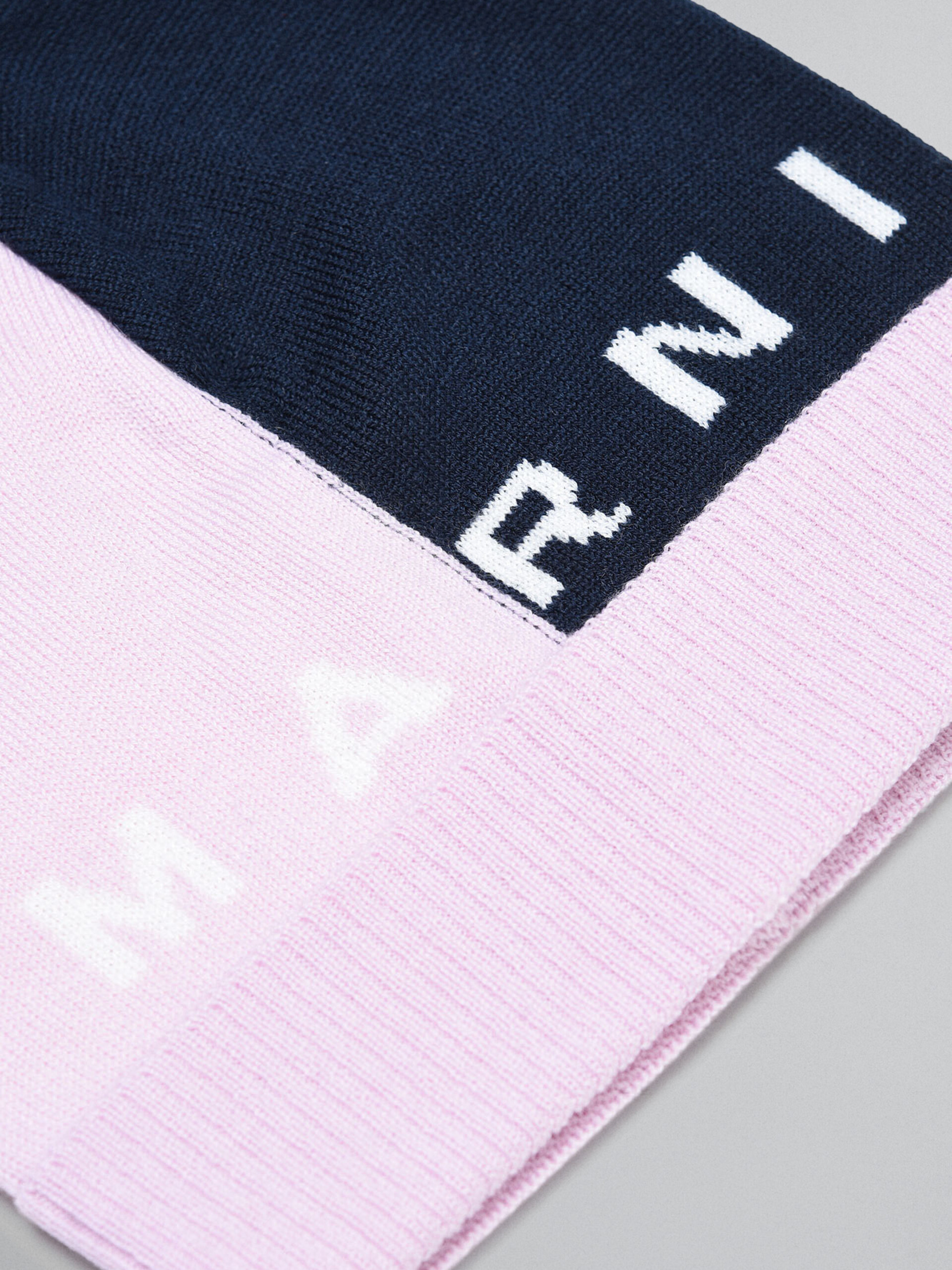 Pink colour-block beanie with "Marni" intarsia - Caps - Image 3