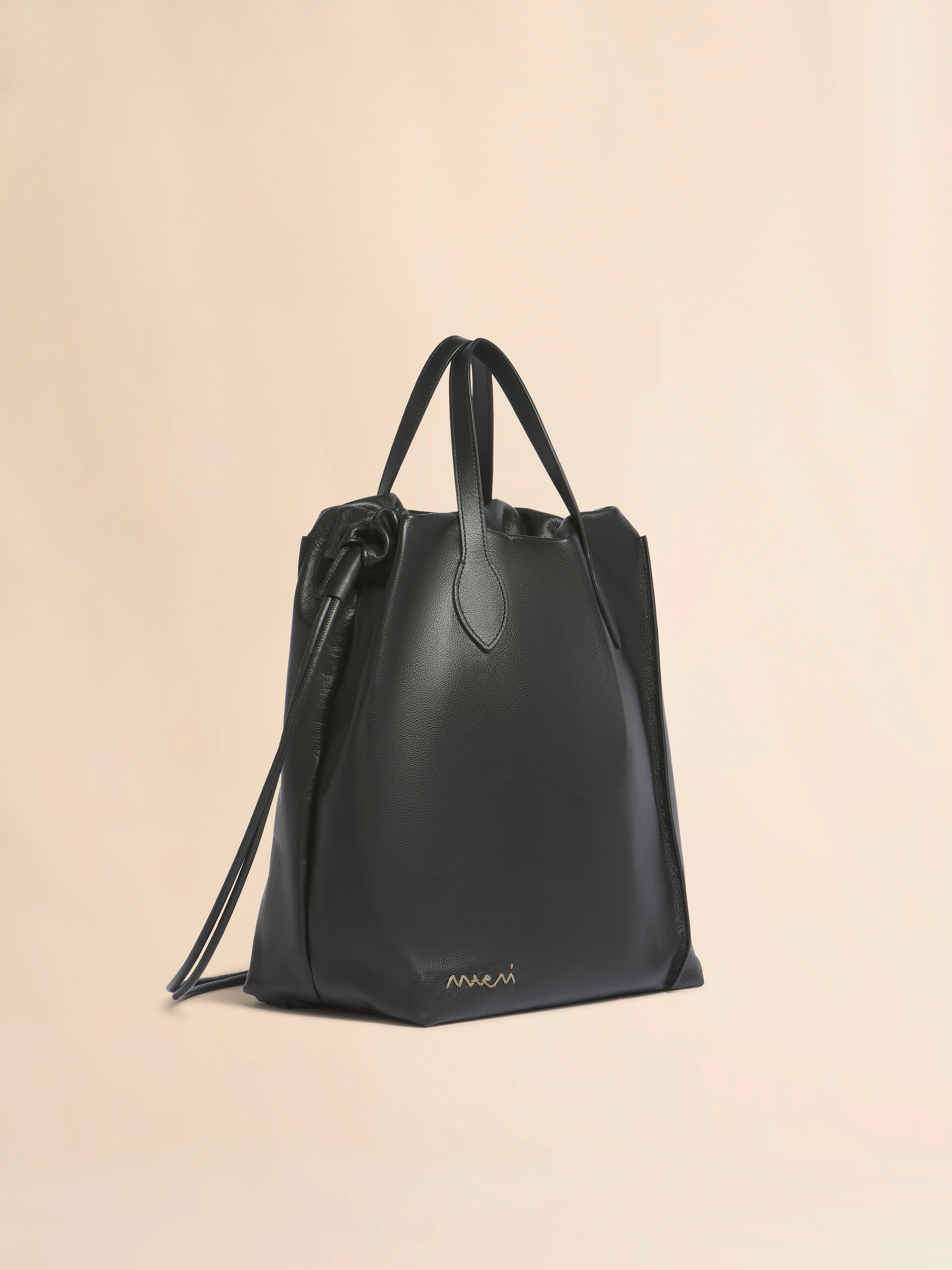 Black leather Scrunchie backpack - Backpacks - Image 6