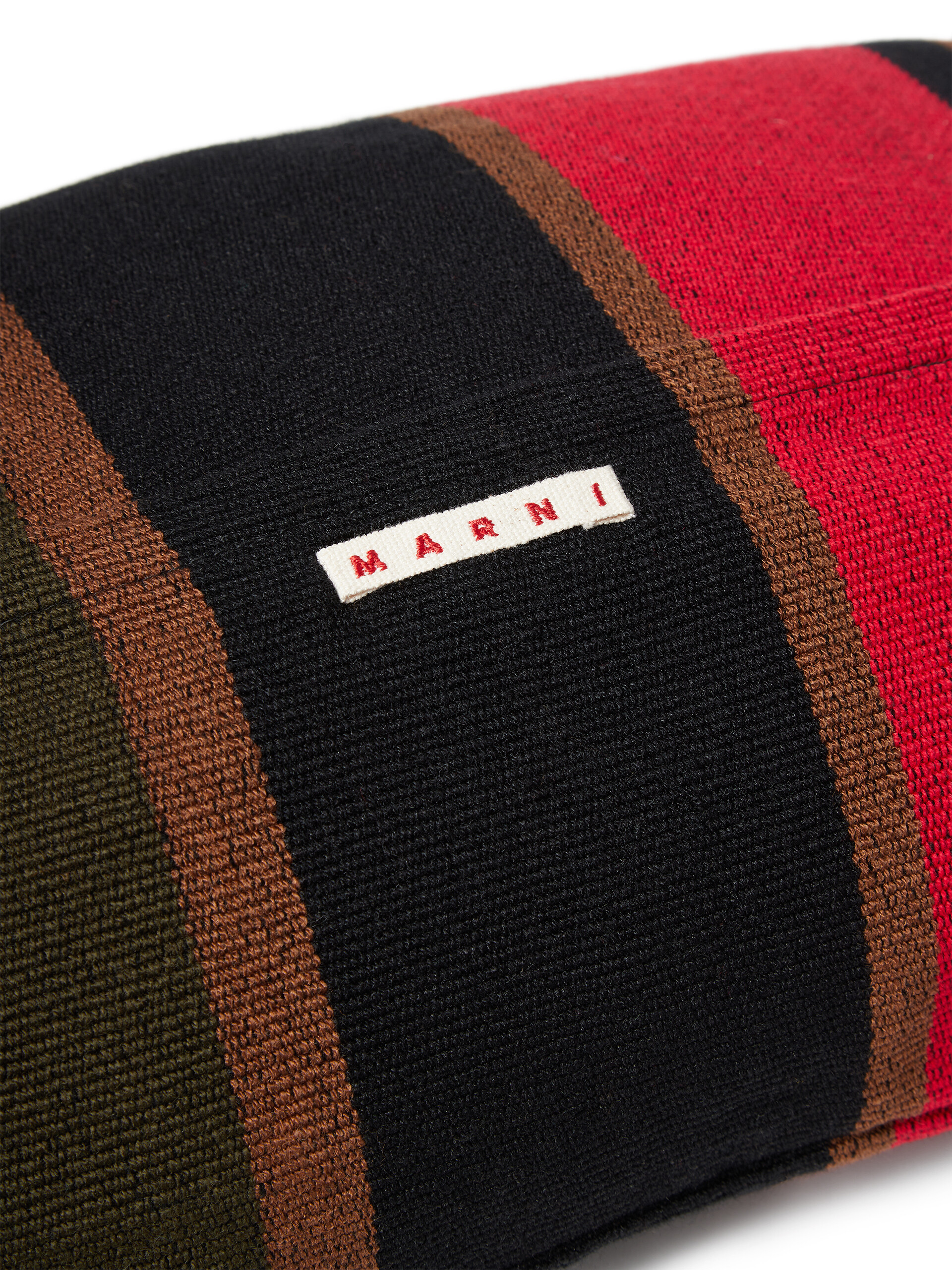 MARNI MARKET rectangular pillow cover in polyester with brown black and red vertical stripes - Furniture - Image 3