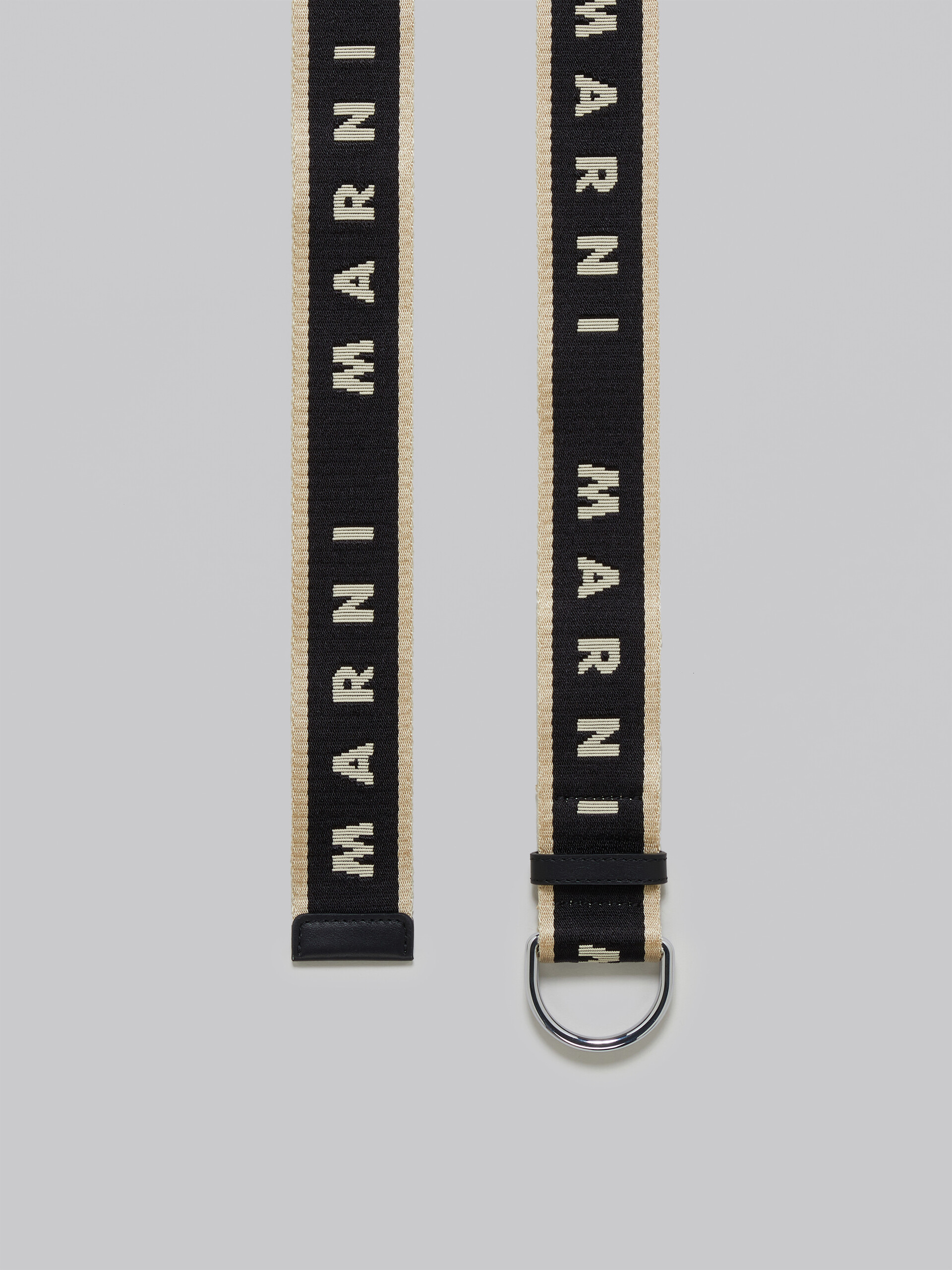 Black fabric slider belt with logo - Belts - Image 4