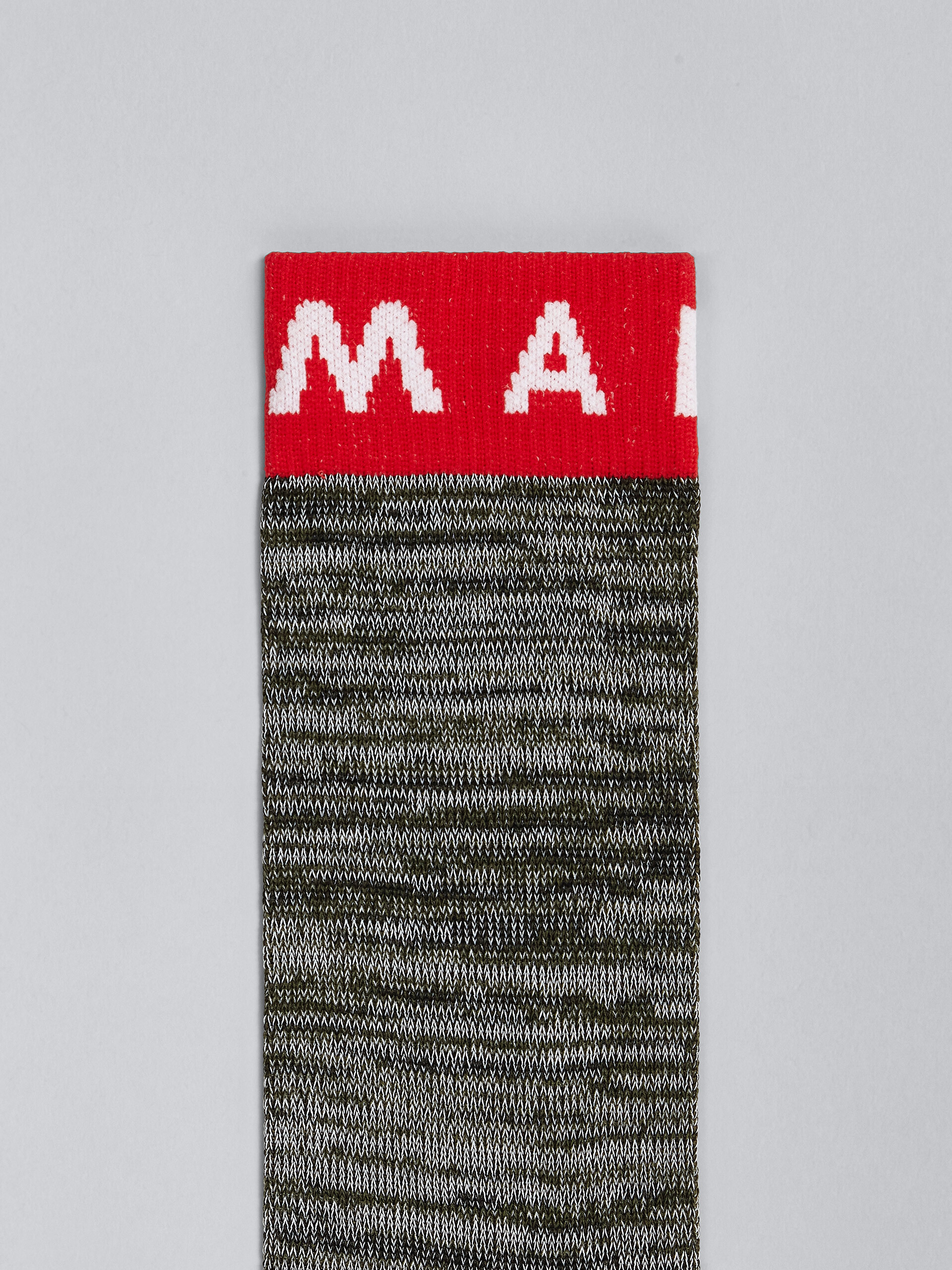 Black mouliné cotton and nylon socks - Socks - Image 3