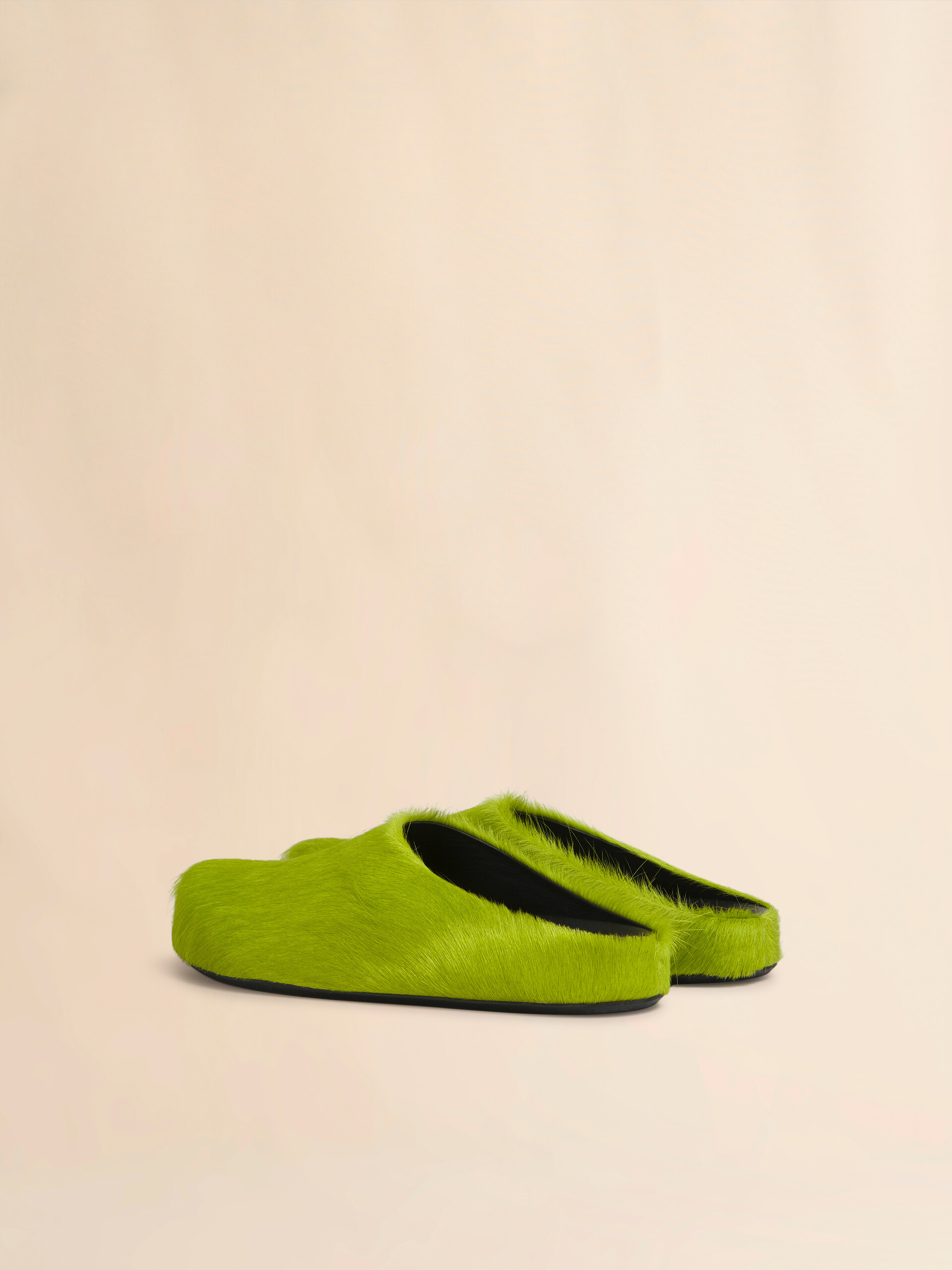 Blue long-hair calfskin Fussbett sabot - Clogs - Image 3