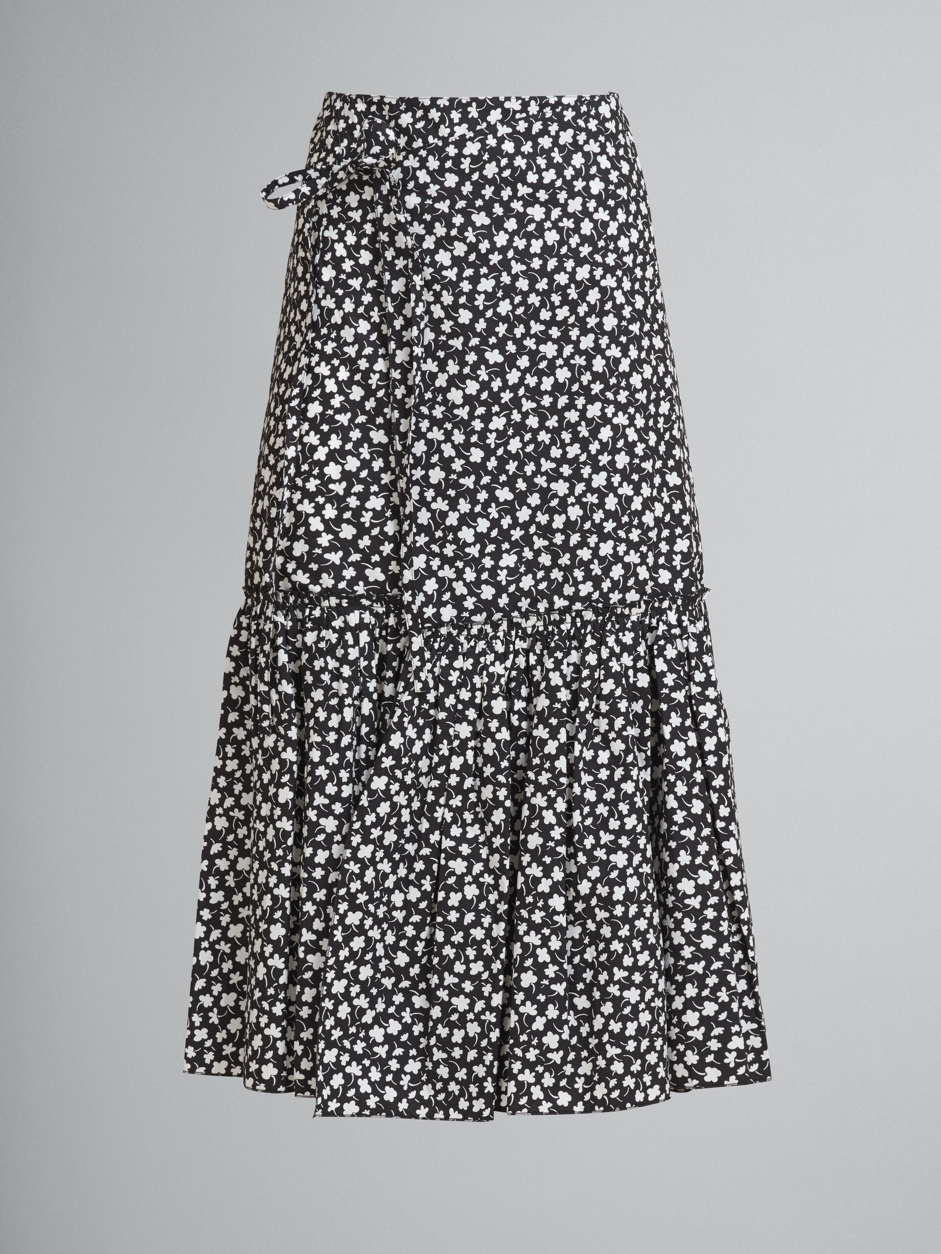 Micro Flower print cotton poplin skirt - Skirts - Image 1