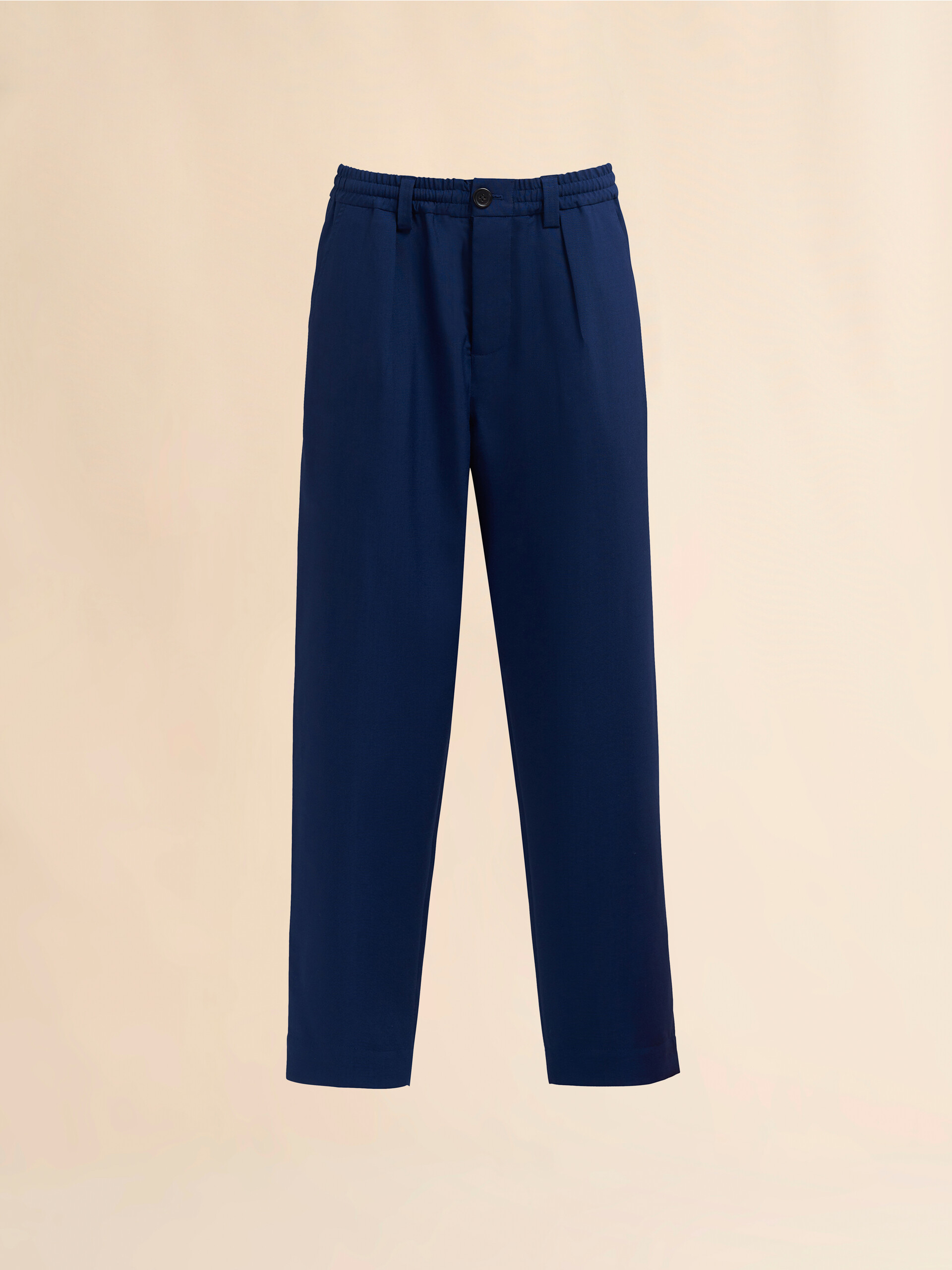 Blau-schwarze, kurz geschnittene Hose aus tropischer Wolle - Hosen - Image 1