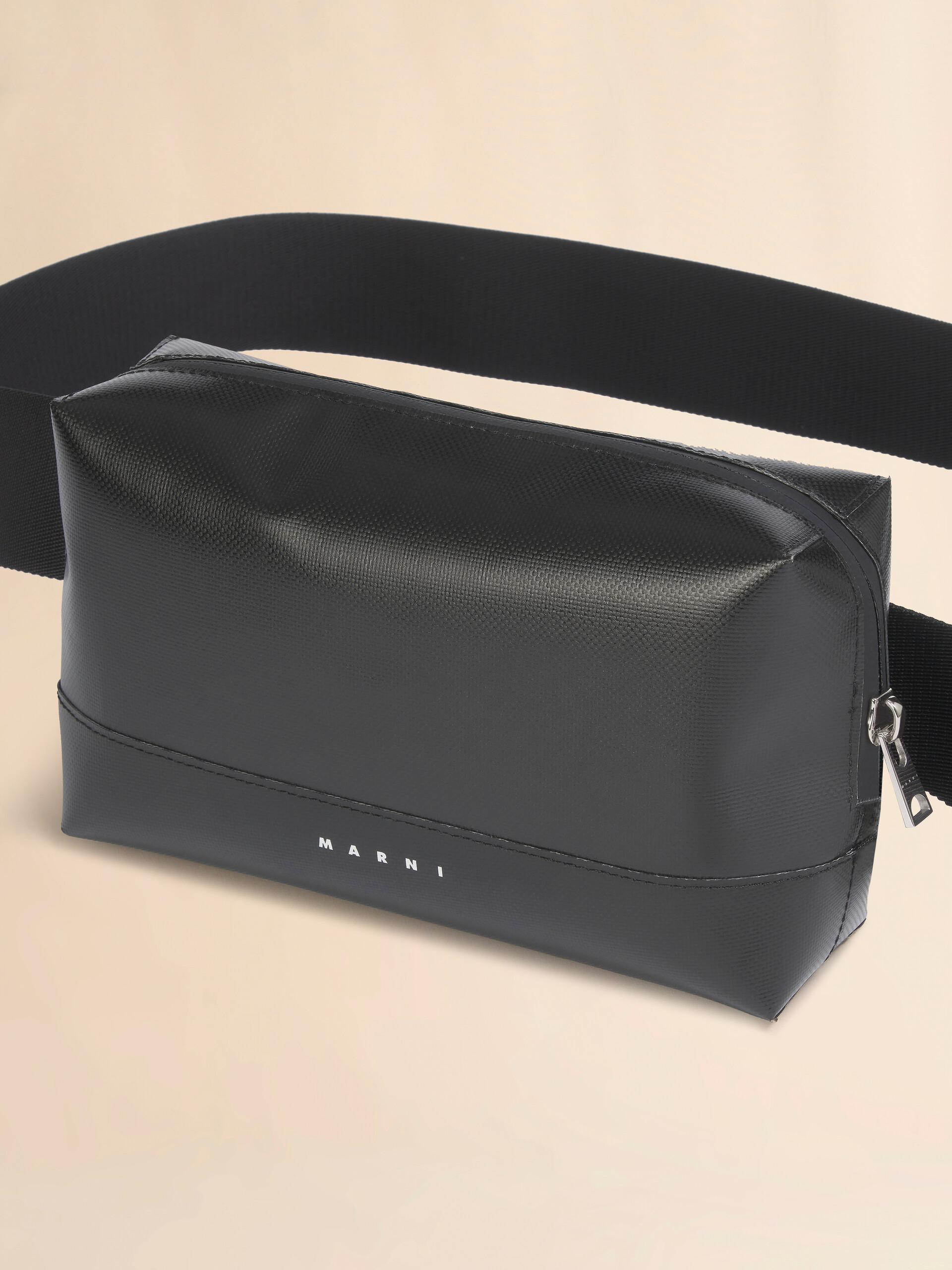 ブラック テープベルト付きバムバッグ - ウエストポーチ - Image 5