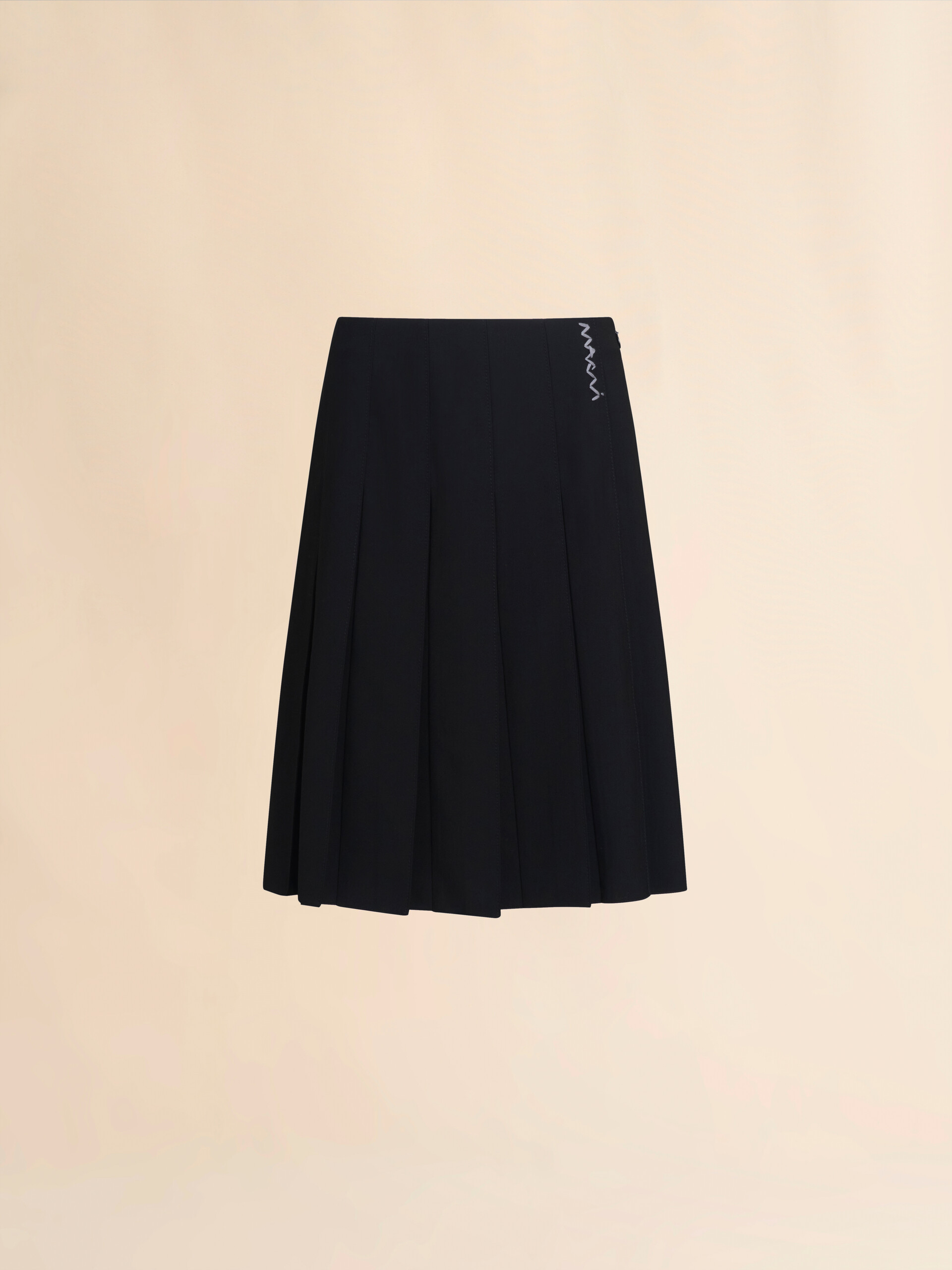 Black wool blend skirt with Marni Symbol - Skirts - Image 1