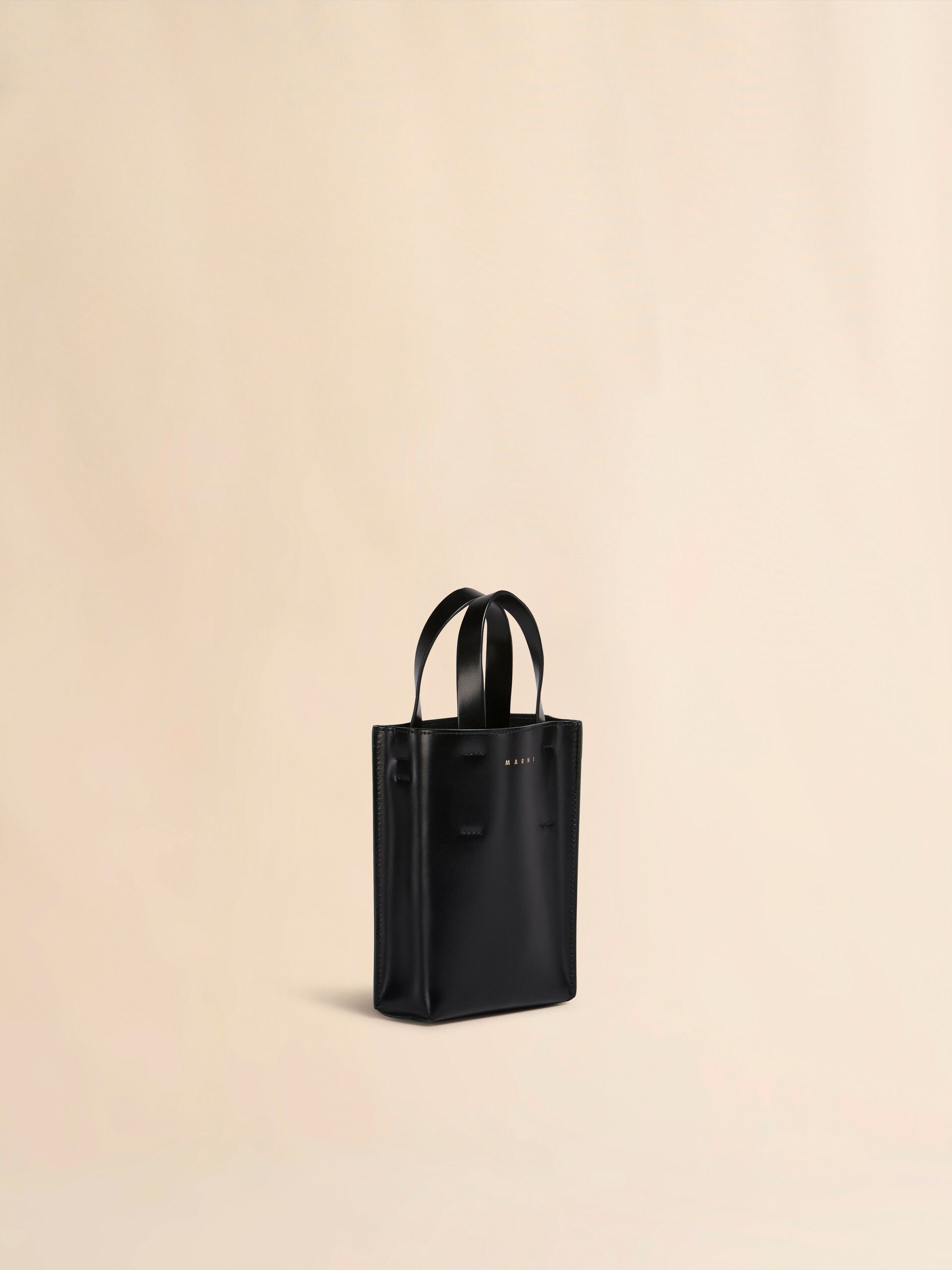 MUSEO nano bag in black shiny leather - Shopping Bags - Image 5