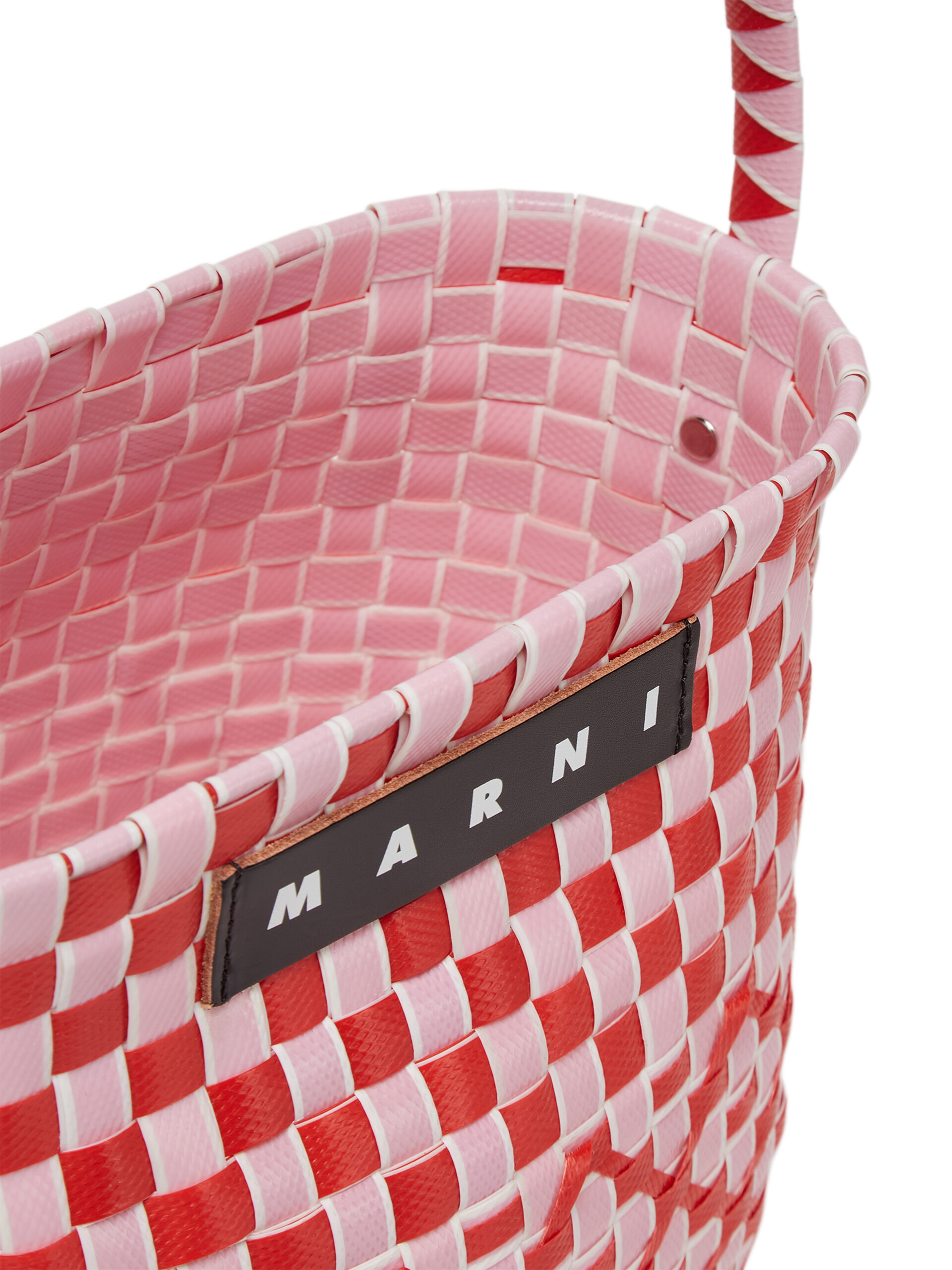 Secchiello MARNI MARKET POD in polipropilene intrecciato rosa e rosso - Borse - Image 4