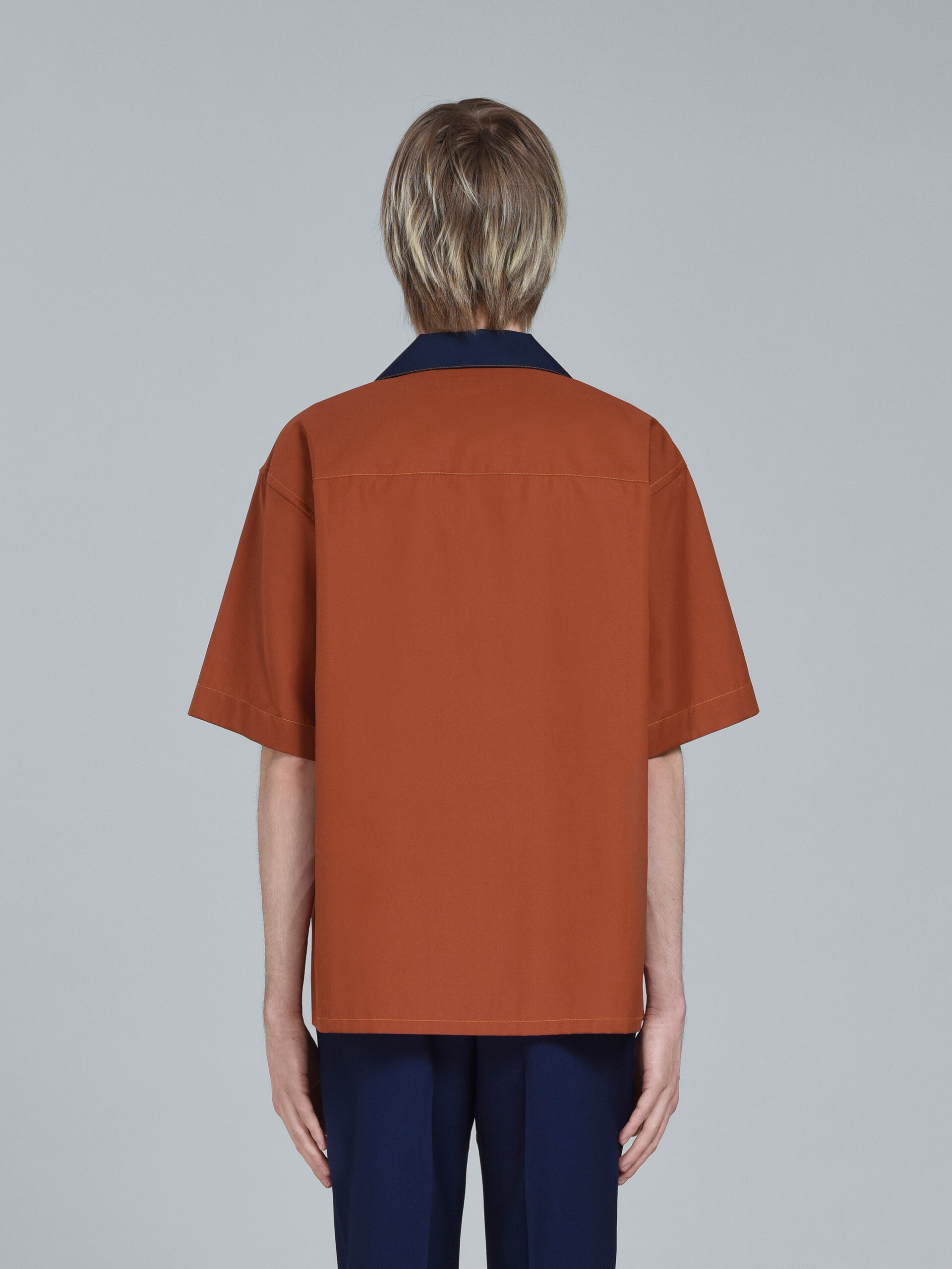 ブラウン ロゴプリント ポプリン製ボウリングシャツ - シャツ - Image 3