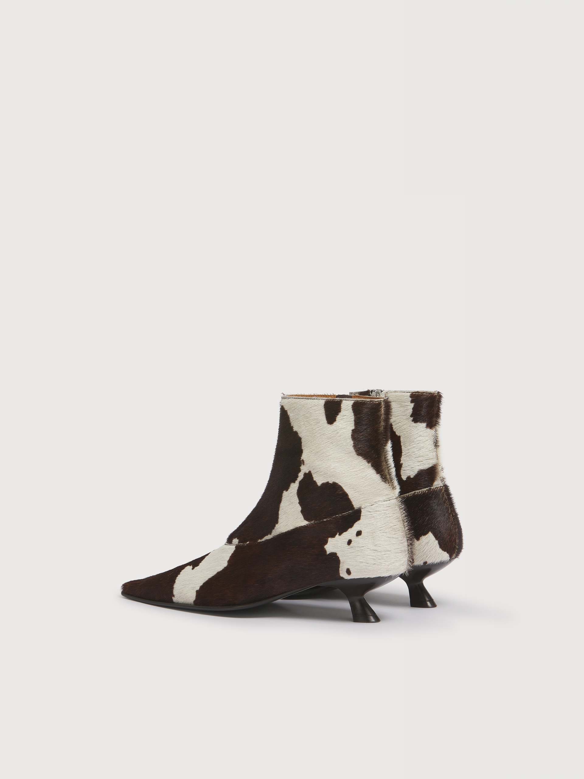 White and brown cow-print ponyhair boot - Boots - Image 3