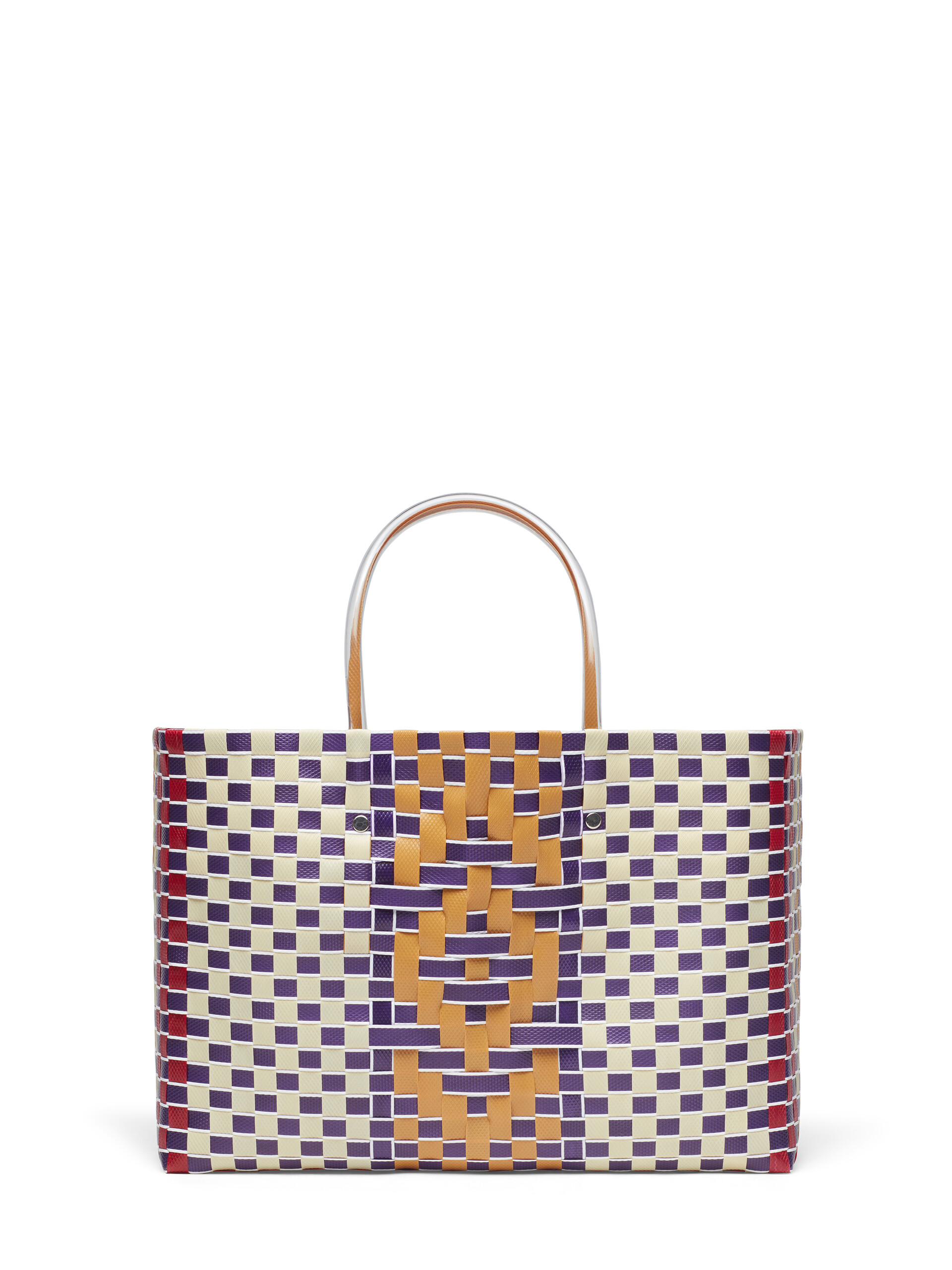 MARNI MARKET BASKET bag in multicolor blue woven material - Shopping Bags - Image 3