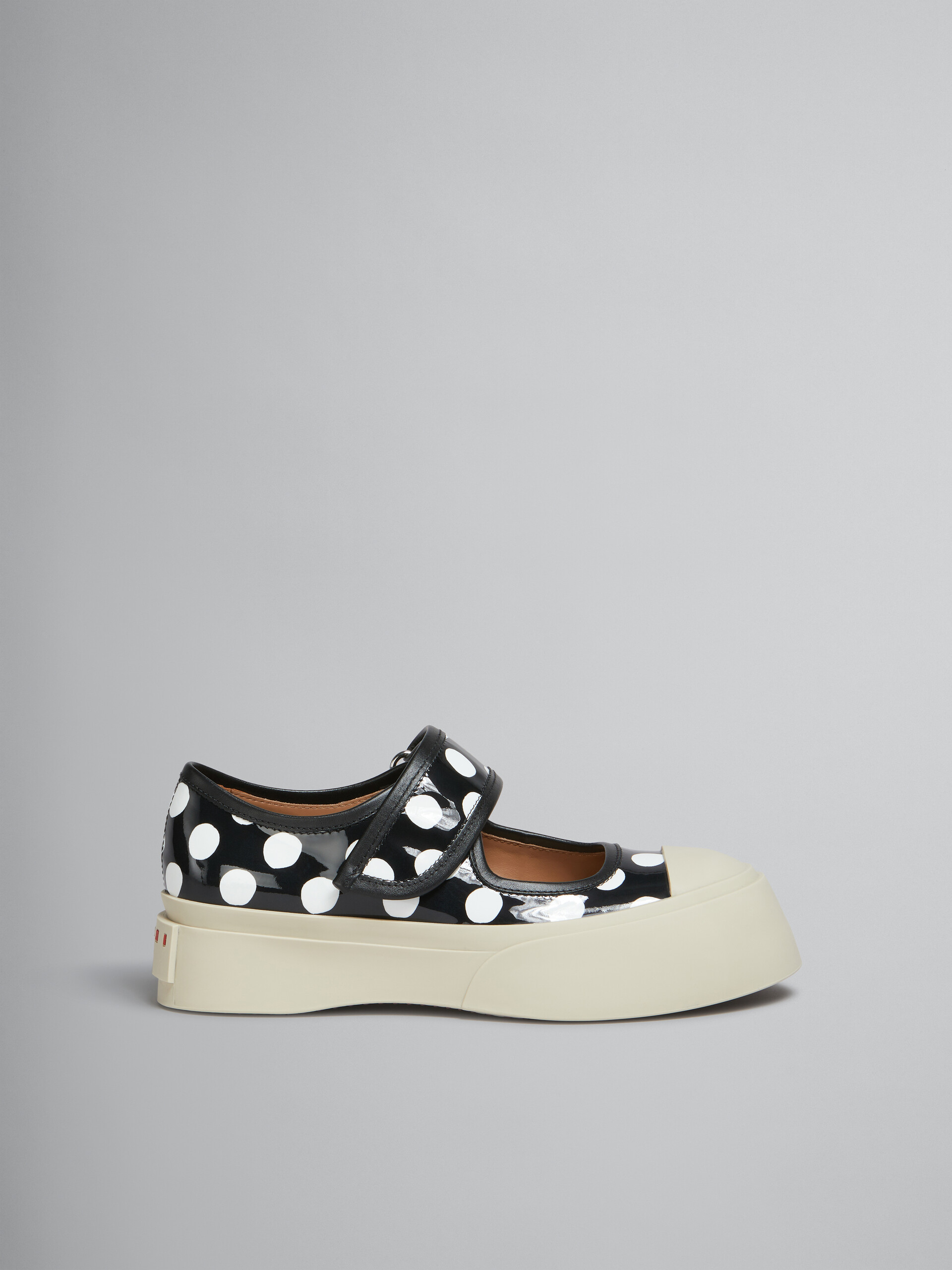 Black and white polka-dot patent leather Pablo Mary Jane sneaker - Sneakers - Image 1