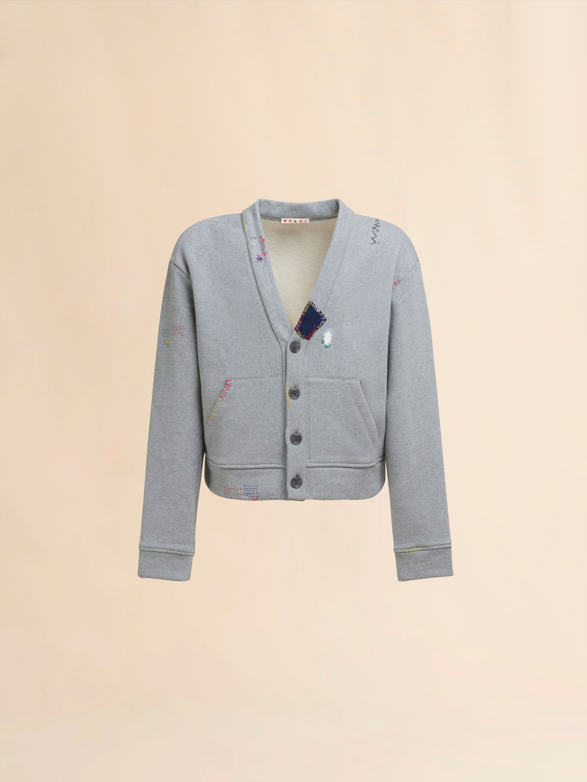 Cotton blend sweatshirt style cardigan - Sweaters - Image 1