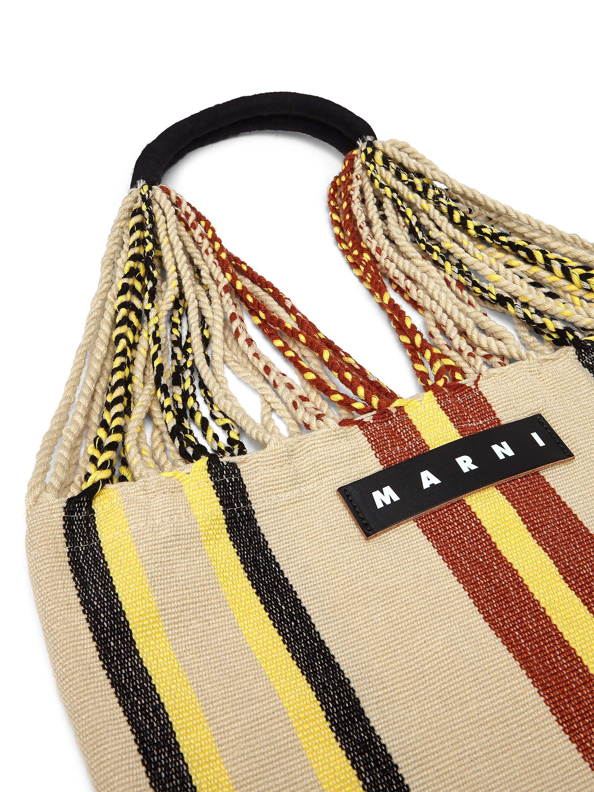 MARNI MARKET ポリエステル ショッピングバッグ ハンモック風ハンドル付き グレー/ターコイズ/レッド - ハンドバッグ - Image 4
