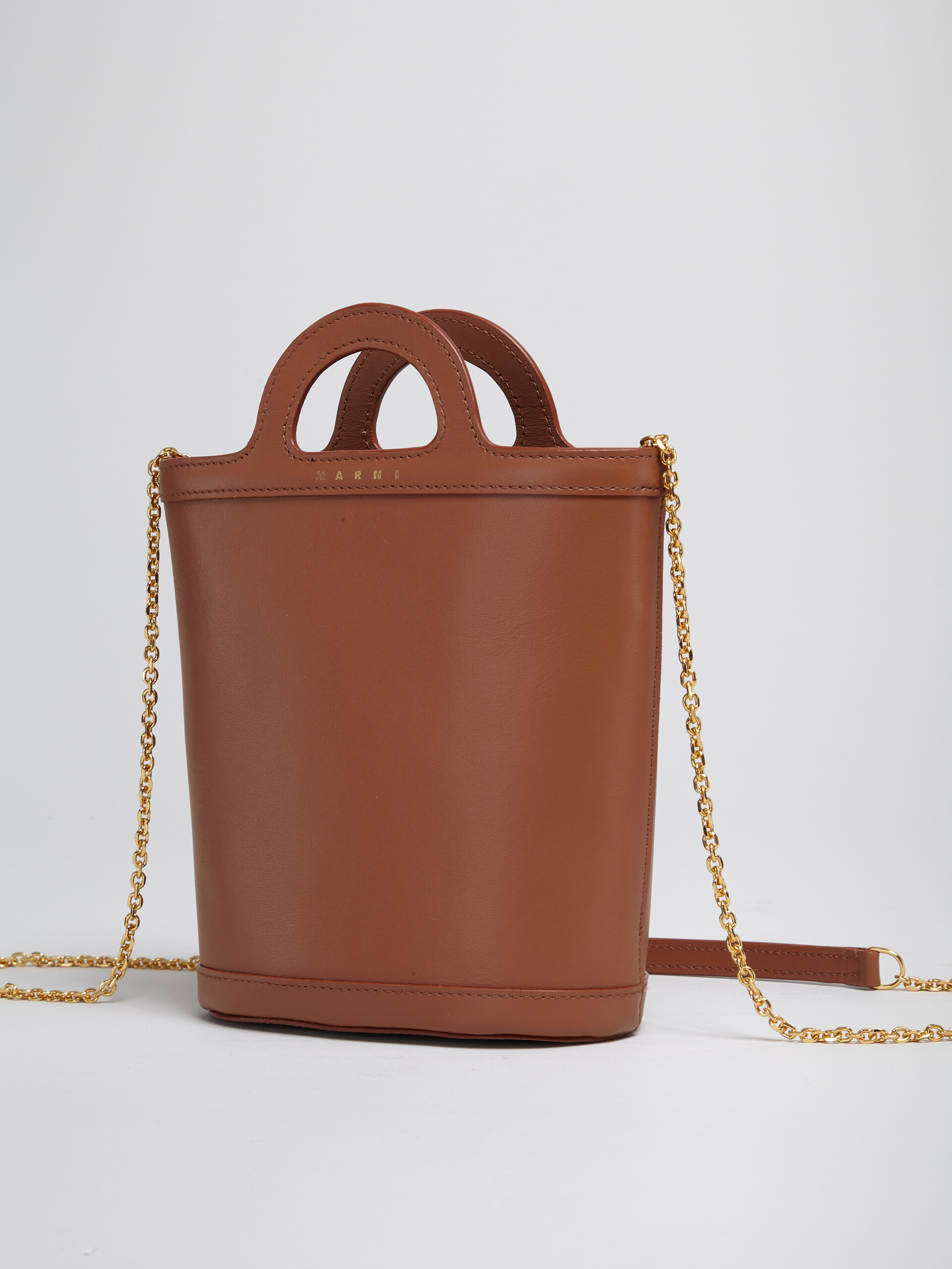Tropicalia nano bucket bag in brown leather - Pochettes - Image 5